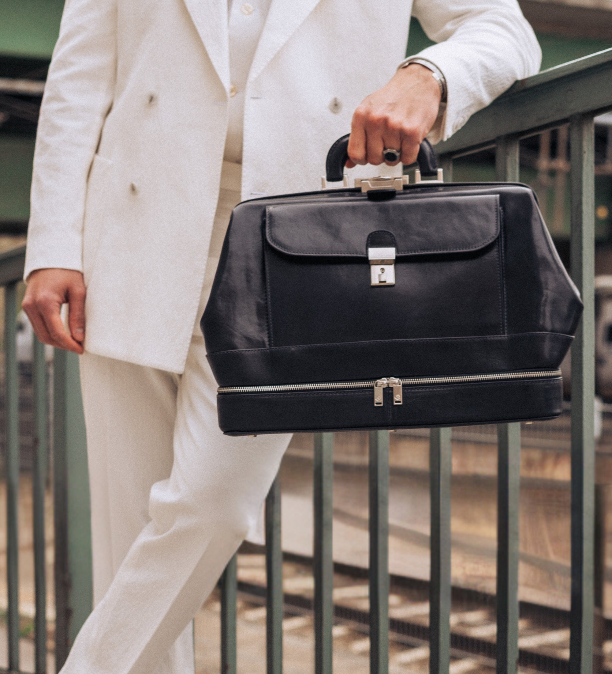 Large Italian Leather Doctor Bag - The Master and Margarita