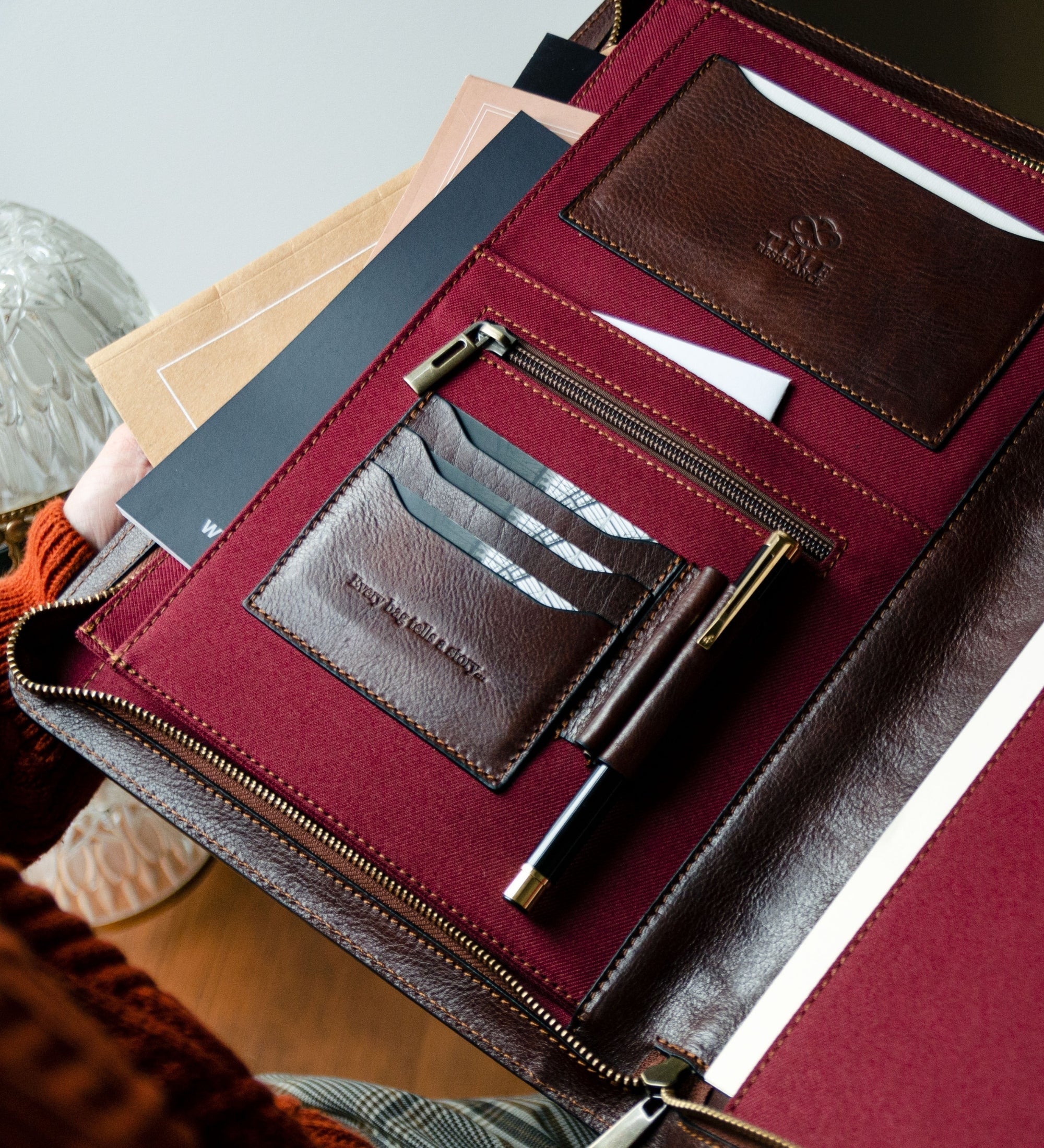 Leather A4 Documents Folder Organizer - Candide