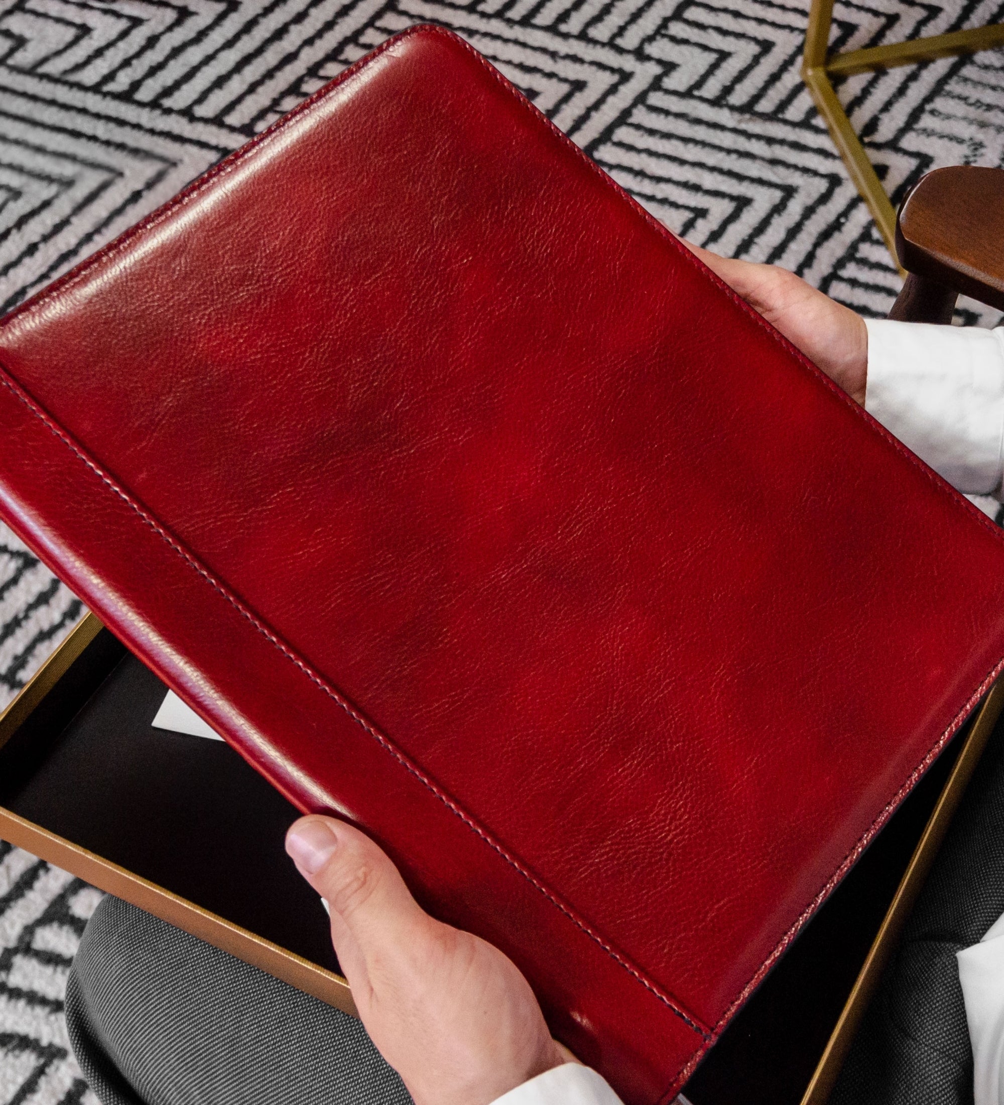 Leather A4 Documents Folder Organizer - Candide