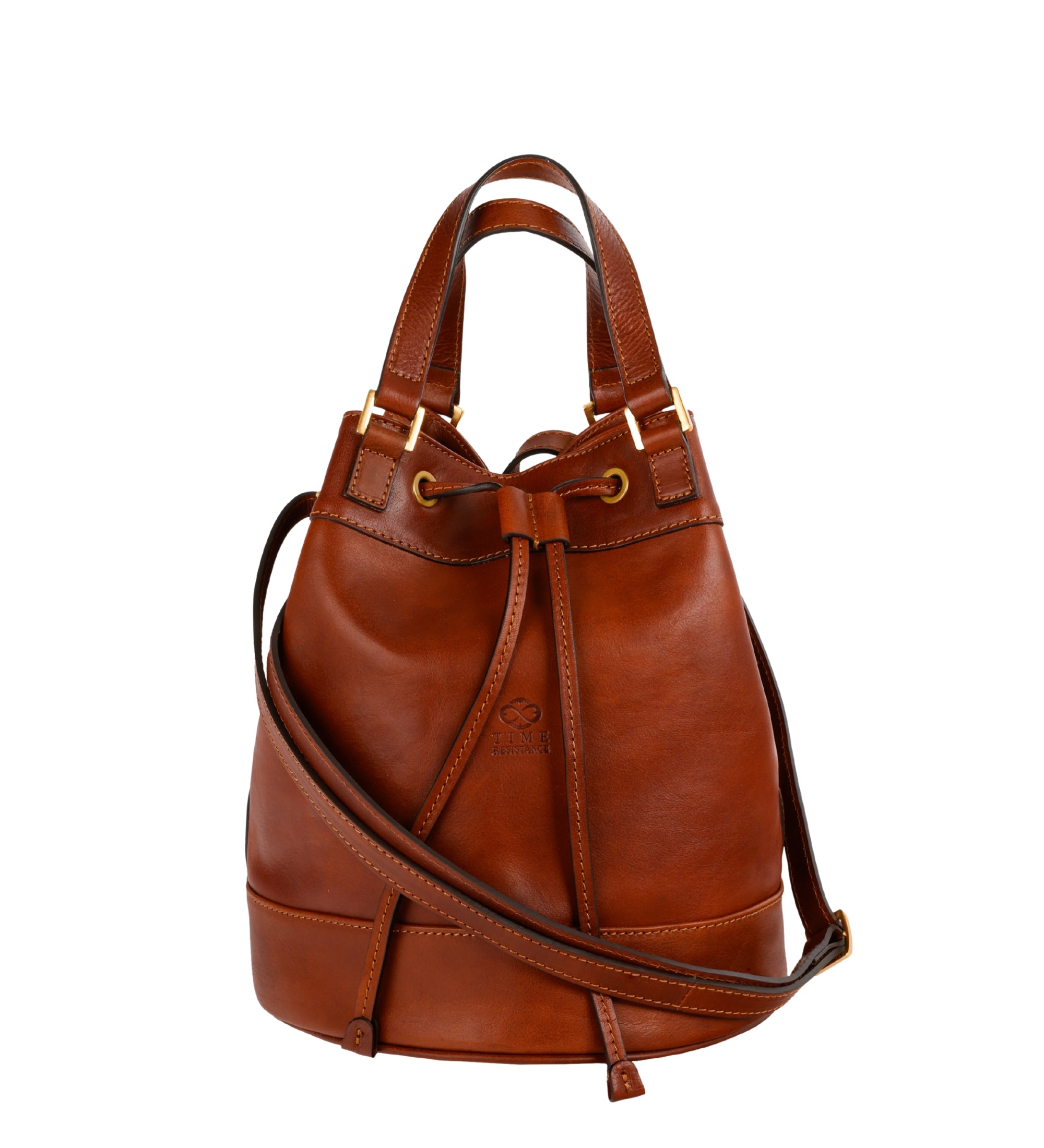 Leather Bucket Bag for Women - Light In August