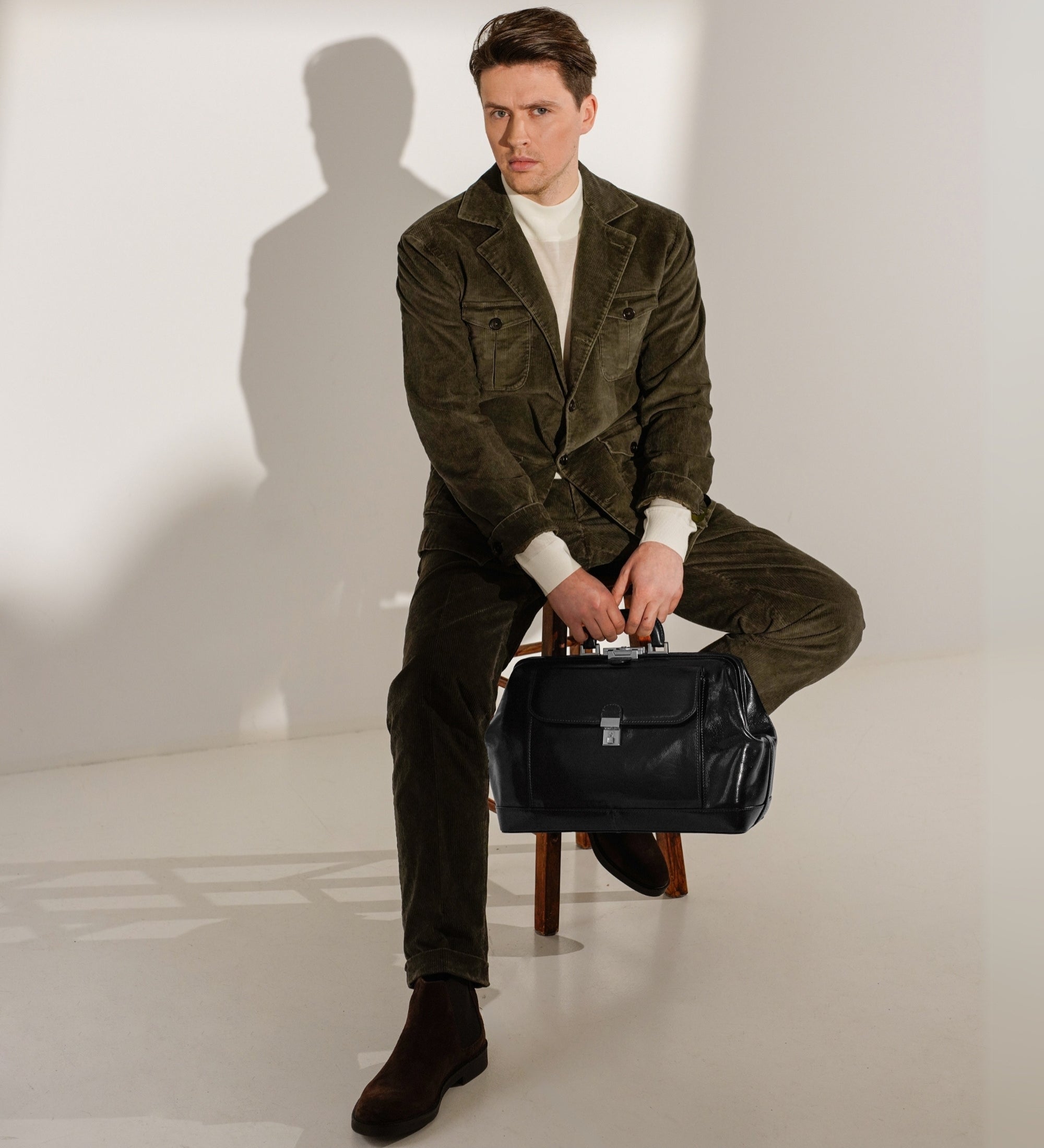 Large Italian Leather Doctor Bag - Hamlet
