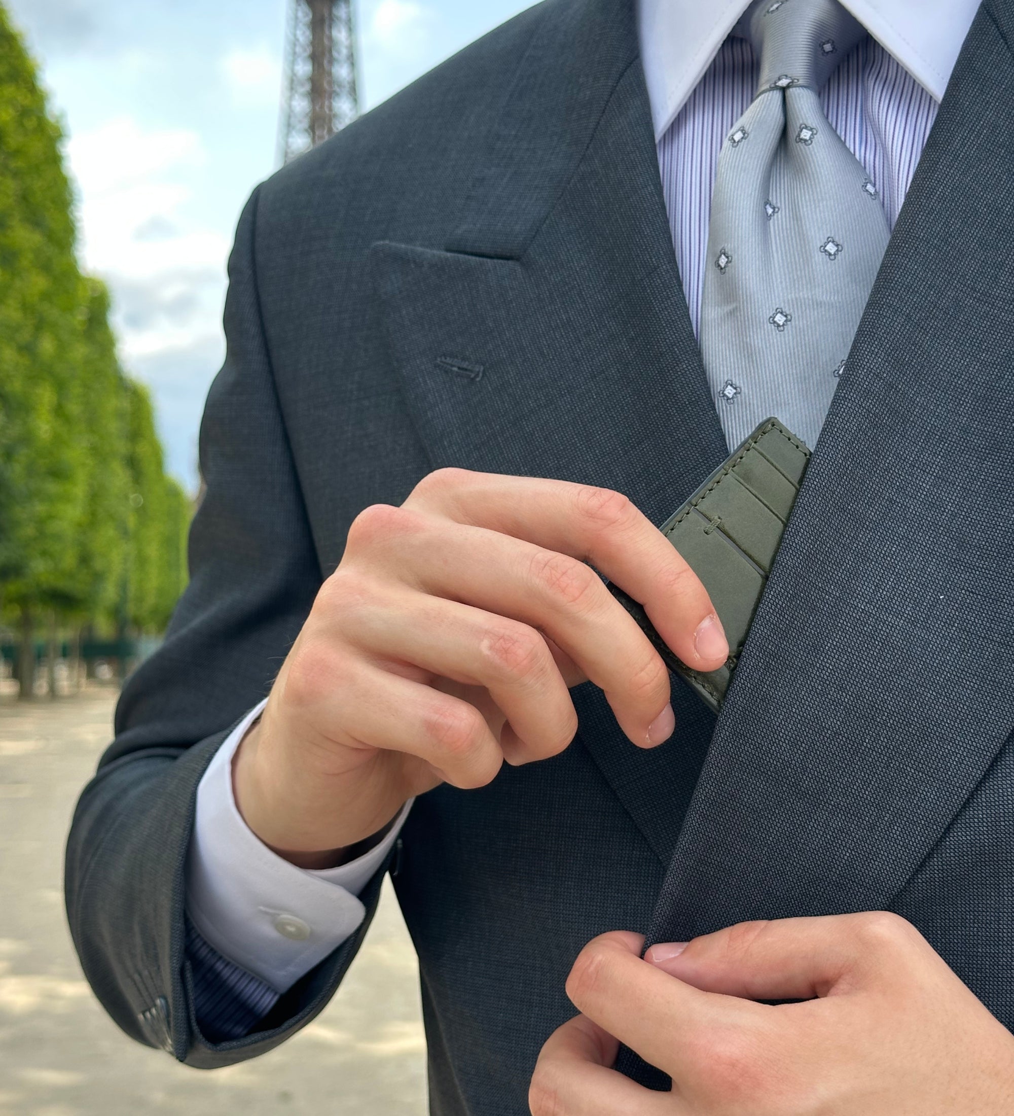 Leather Credit Card Case Business Card Case - Fireflies