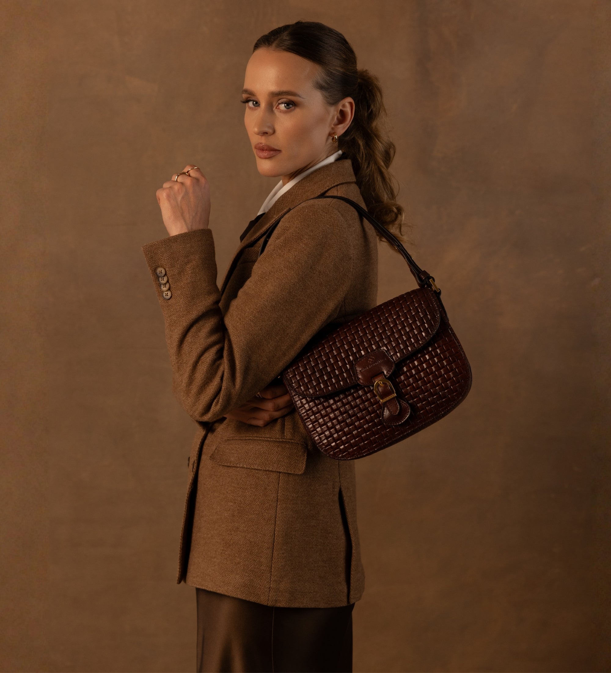 Womens Leather Saddle Bag - Romola