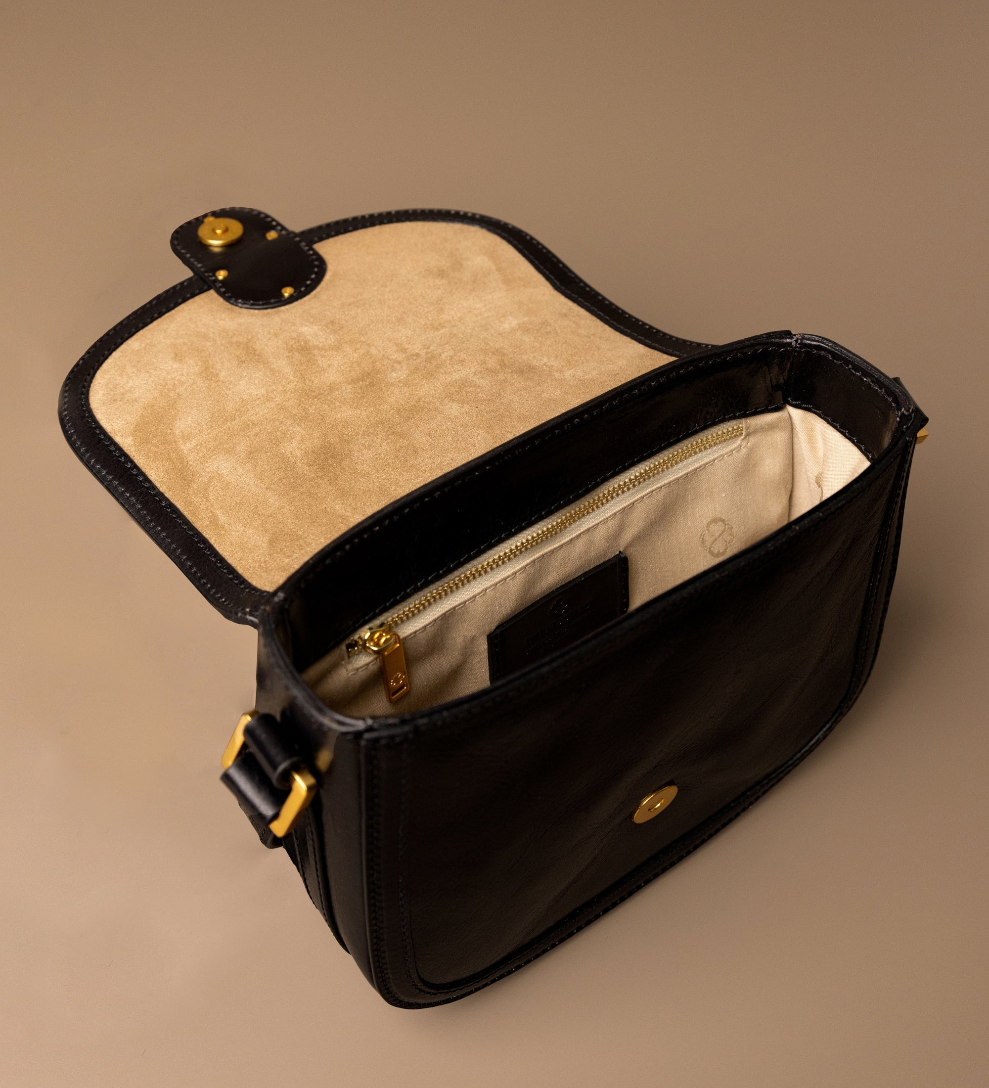 Womens Leather Saddle Bag - Villette