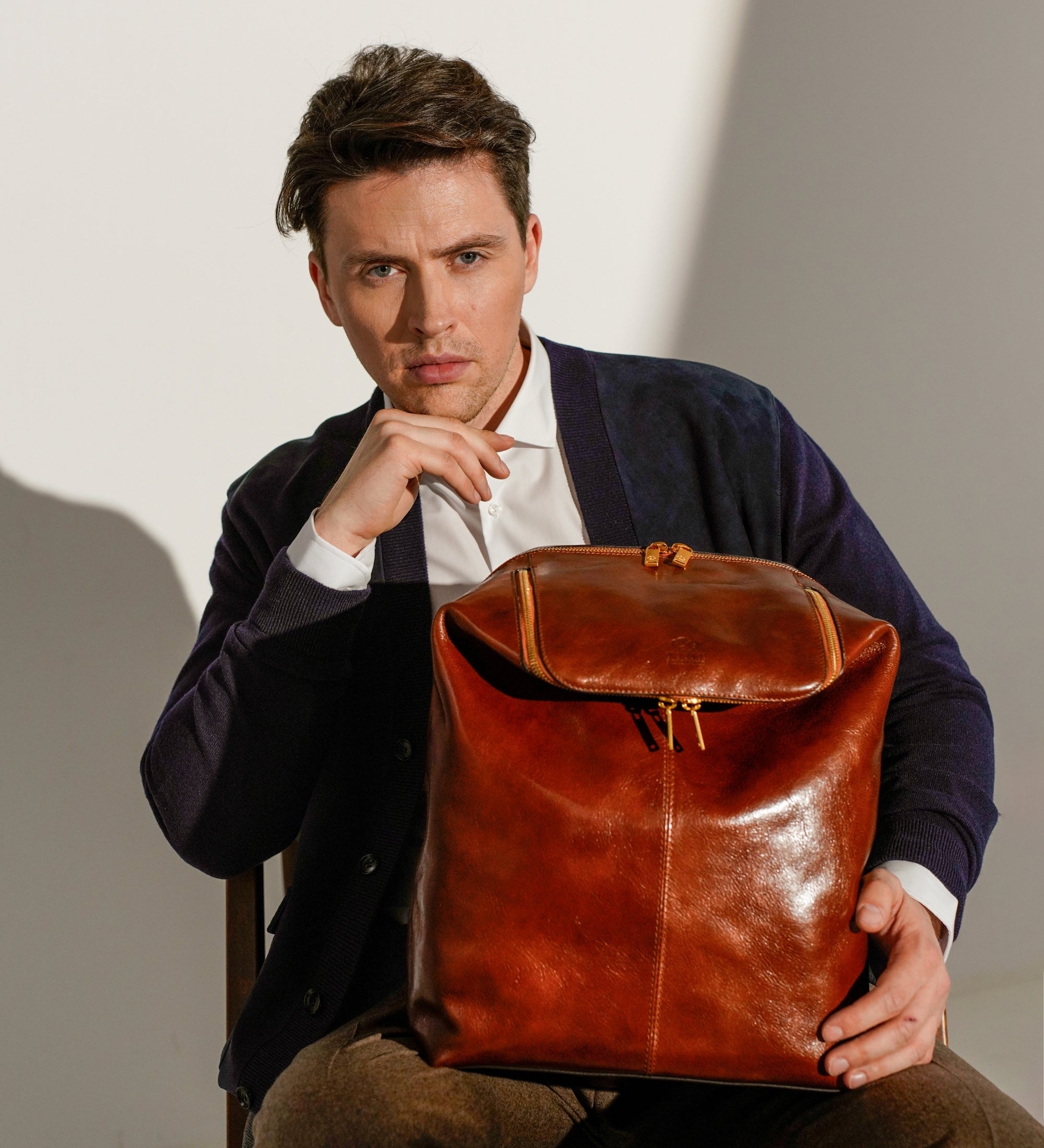 Leather Backpack - A Bend in the River