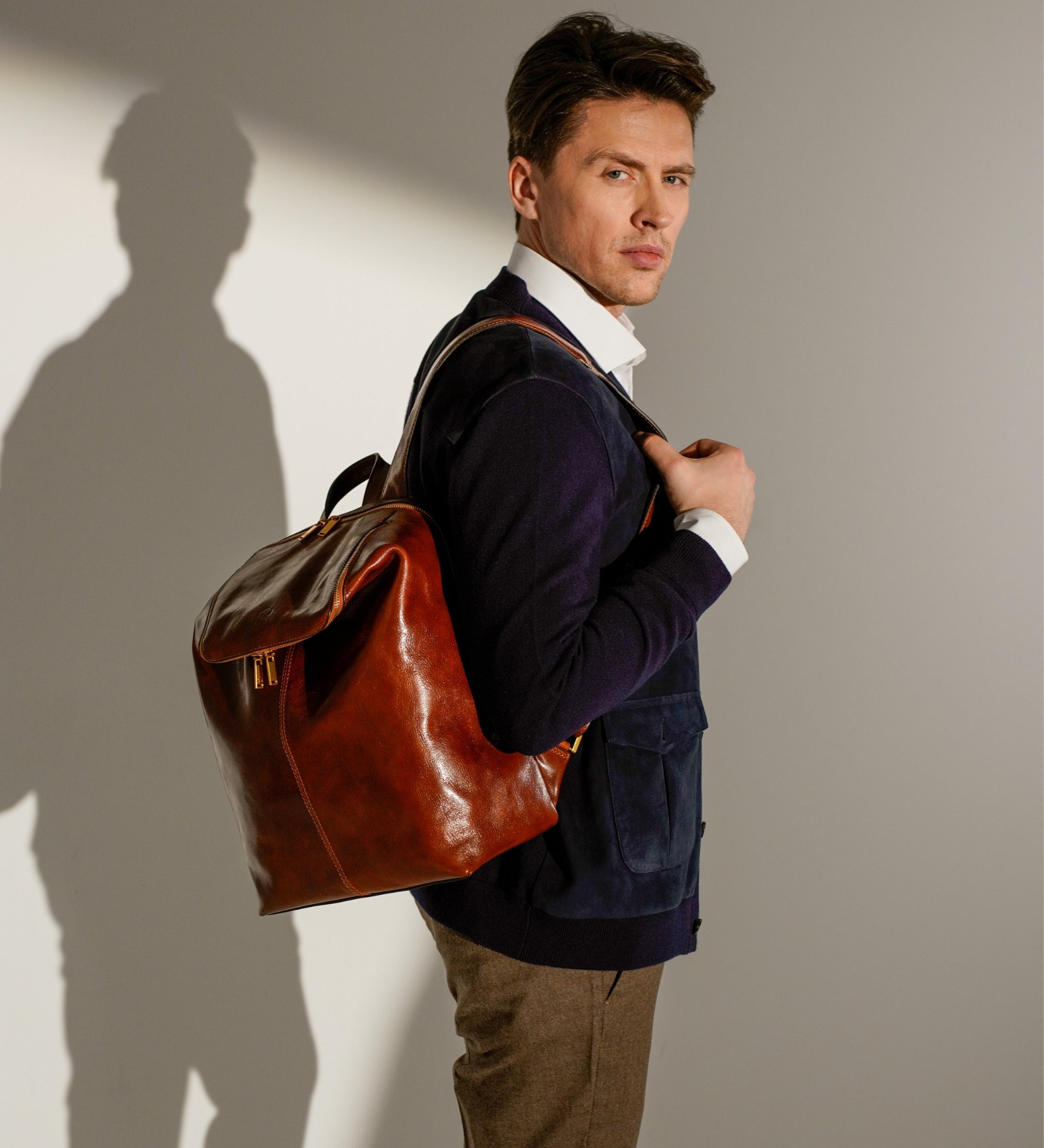 Leather Backpack - A Bend in the River