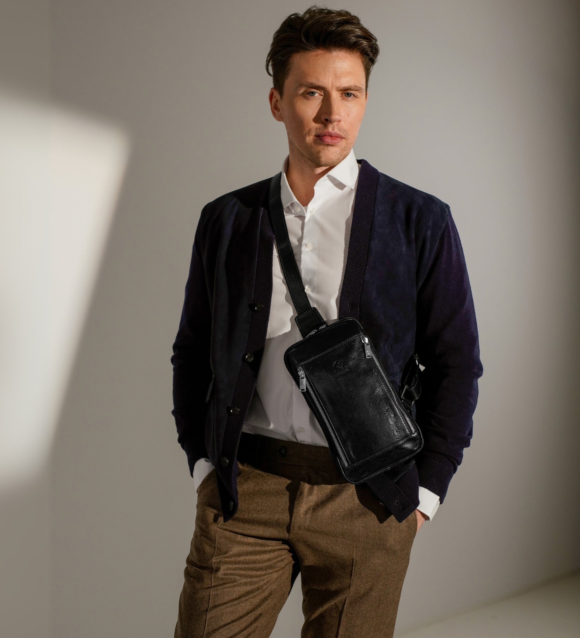 Leather Sling Bag Chest Bag - Kim