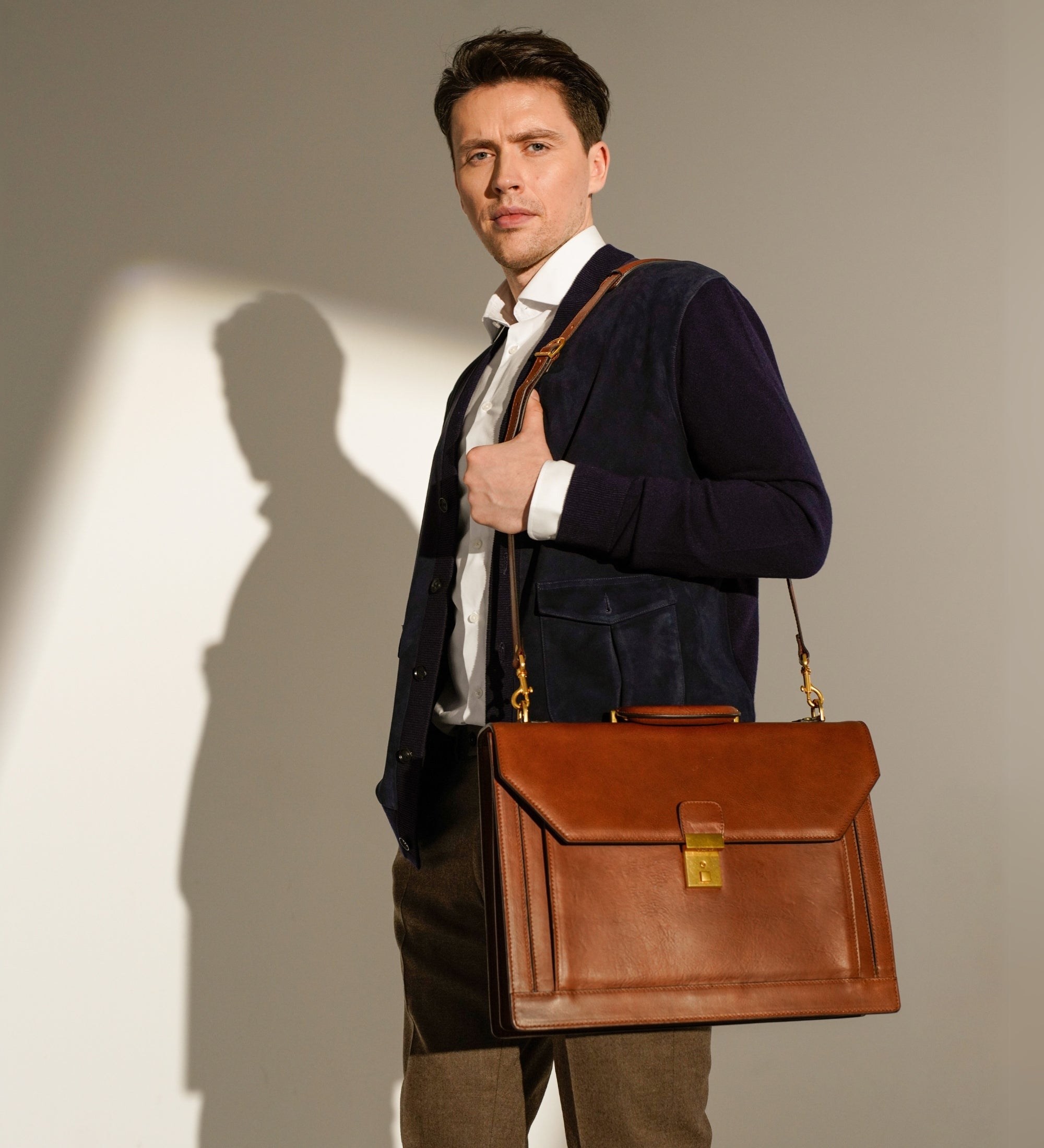 Large Leather Briefcase - Invisible Man