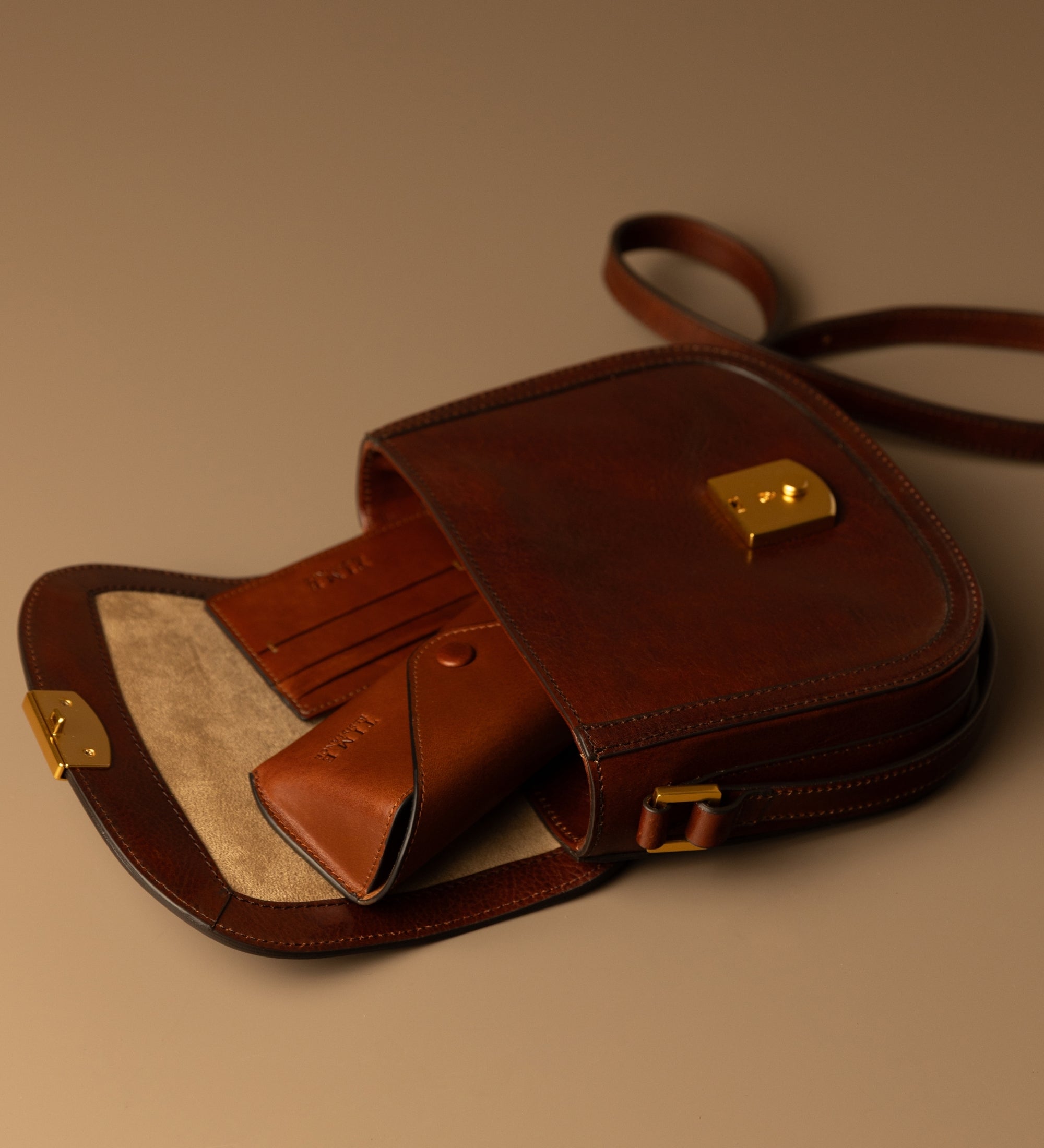 Womens Leather Saddle Bag - Secrets