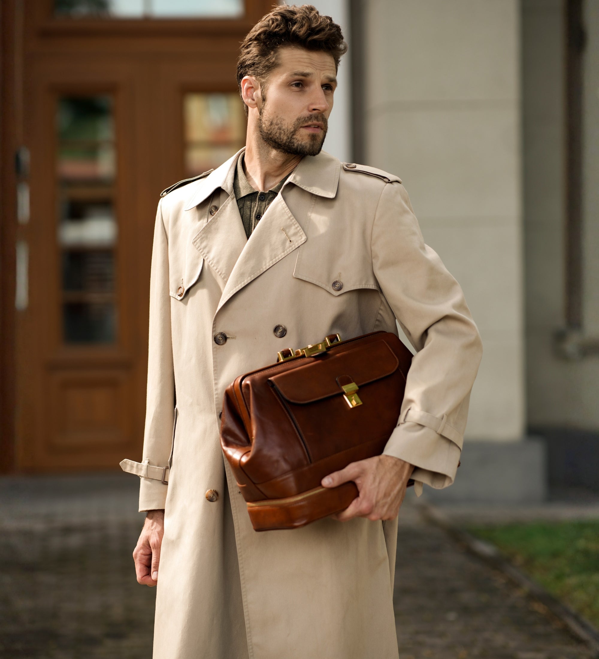 Large Italian Leather Doctor Bag - The Master and Margarita