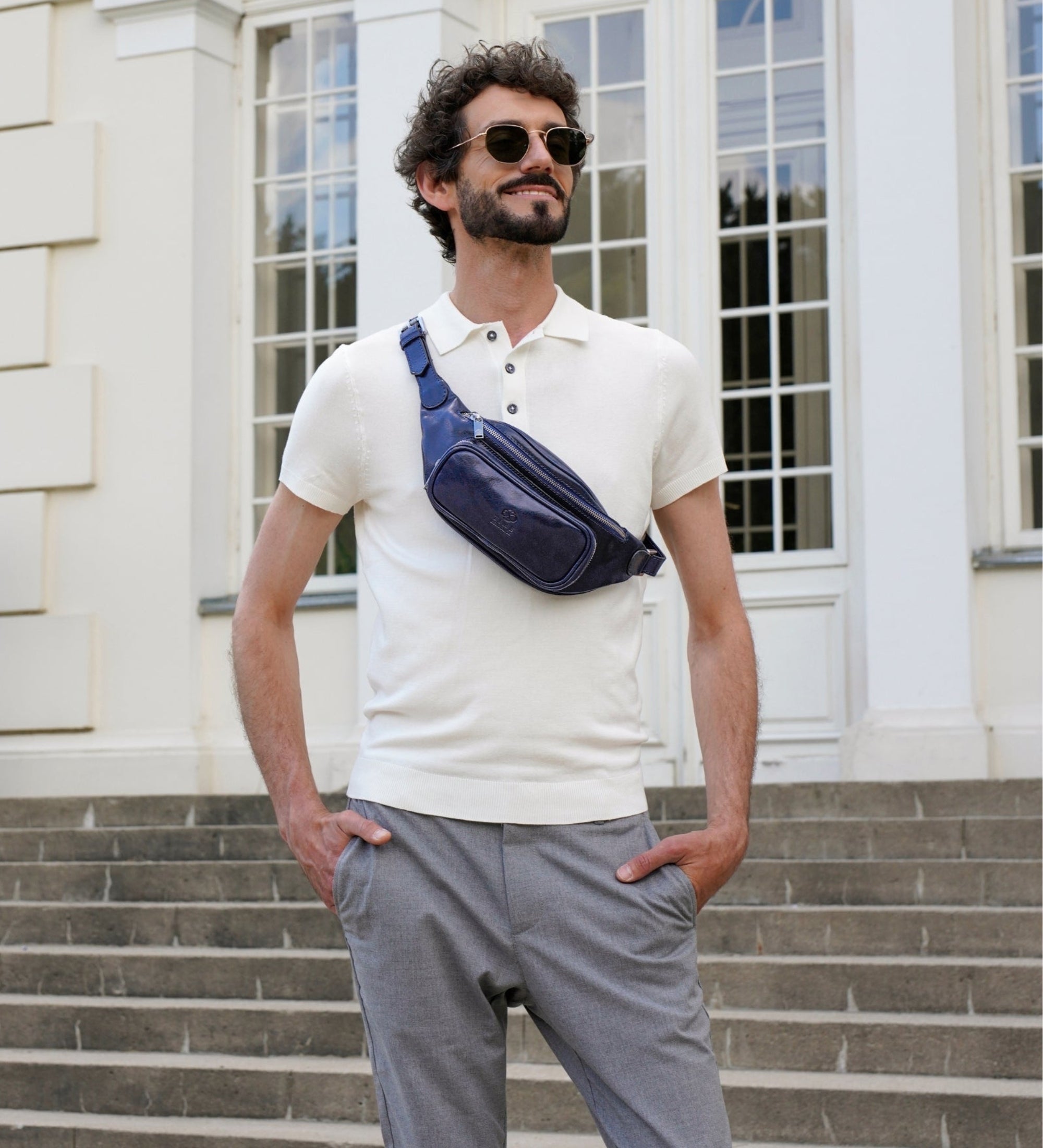 Leather Sling Bag Belly Bag - Independent People