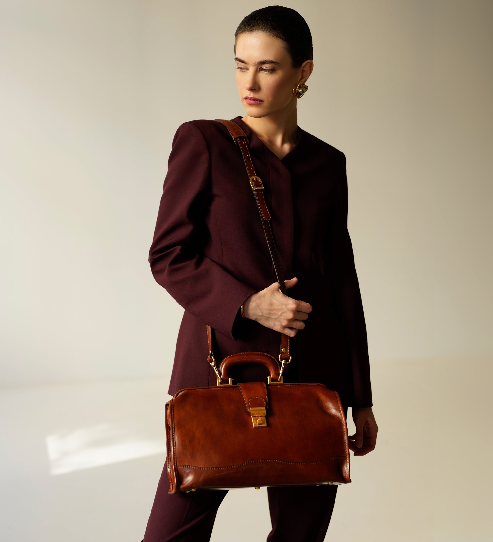 Small Leather Doctor Bag for Women- David Copperfield