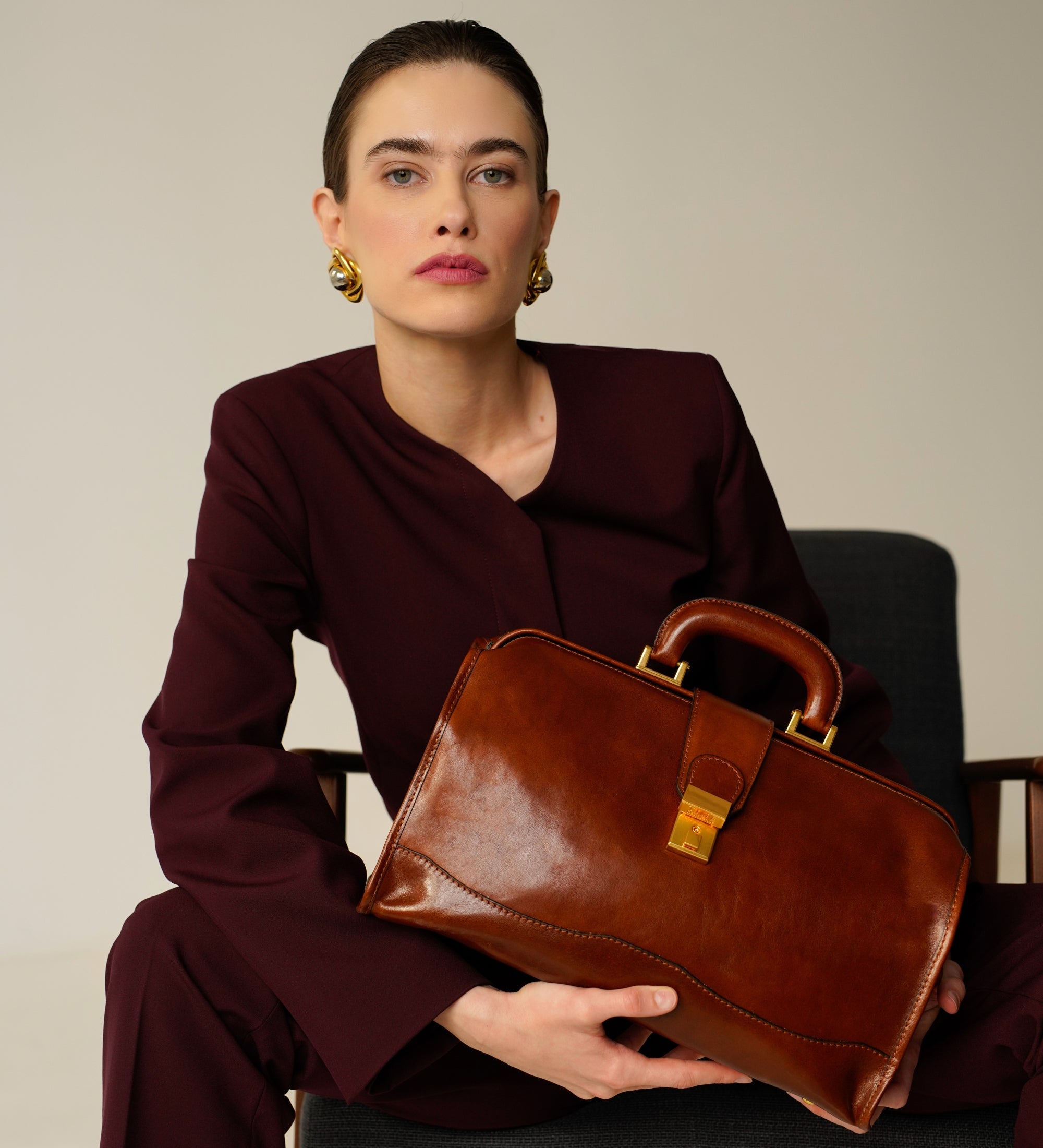 Small Leather Doctor Bag for Women- David Copperfield