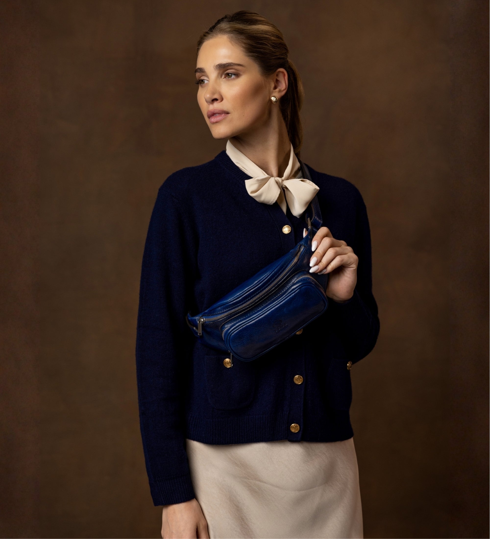 Womens Leather Sling Bag Belly Bag - Independent People