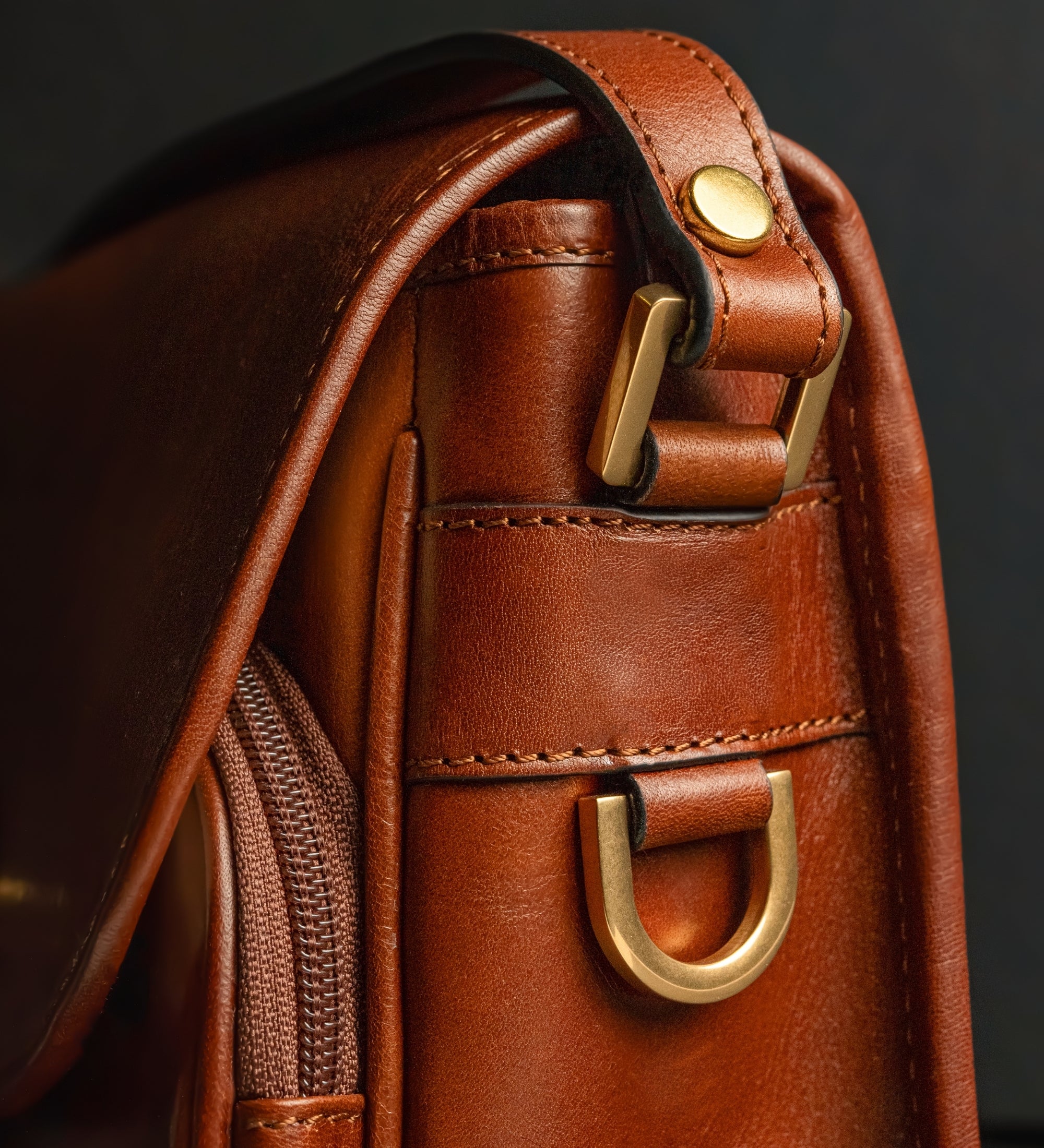 Womens Leather Saddle Bag - Women In Love