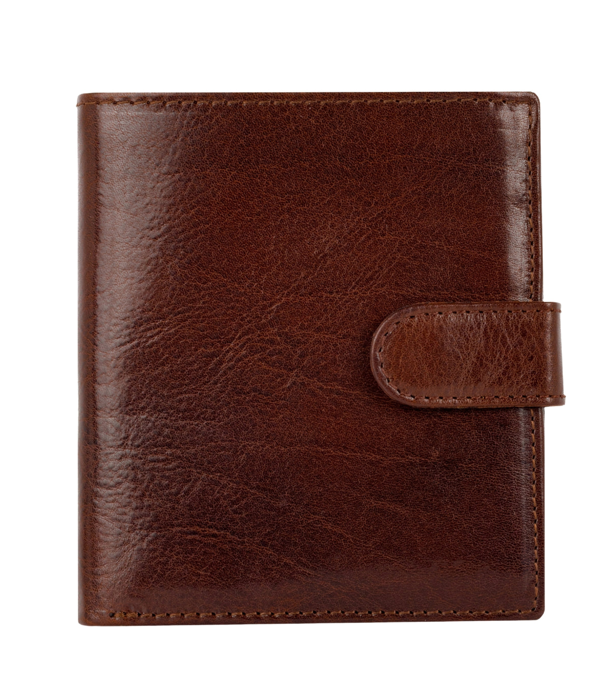 Leather Bifold Wallet with a Snap Closure - Ironweed