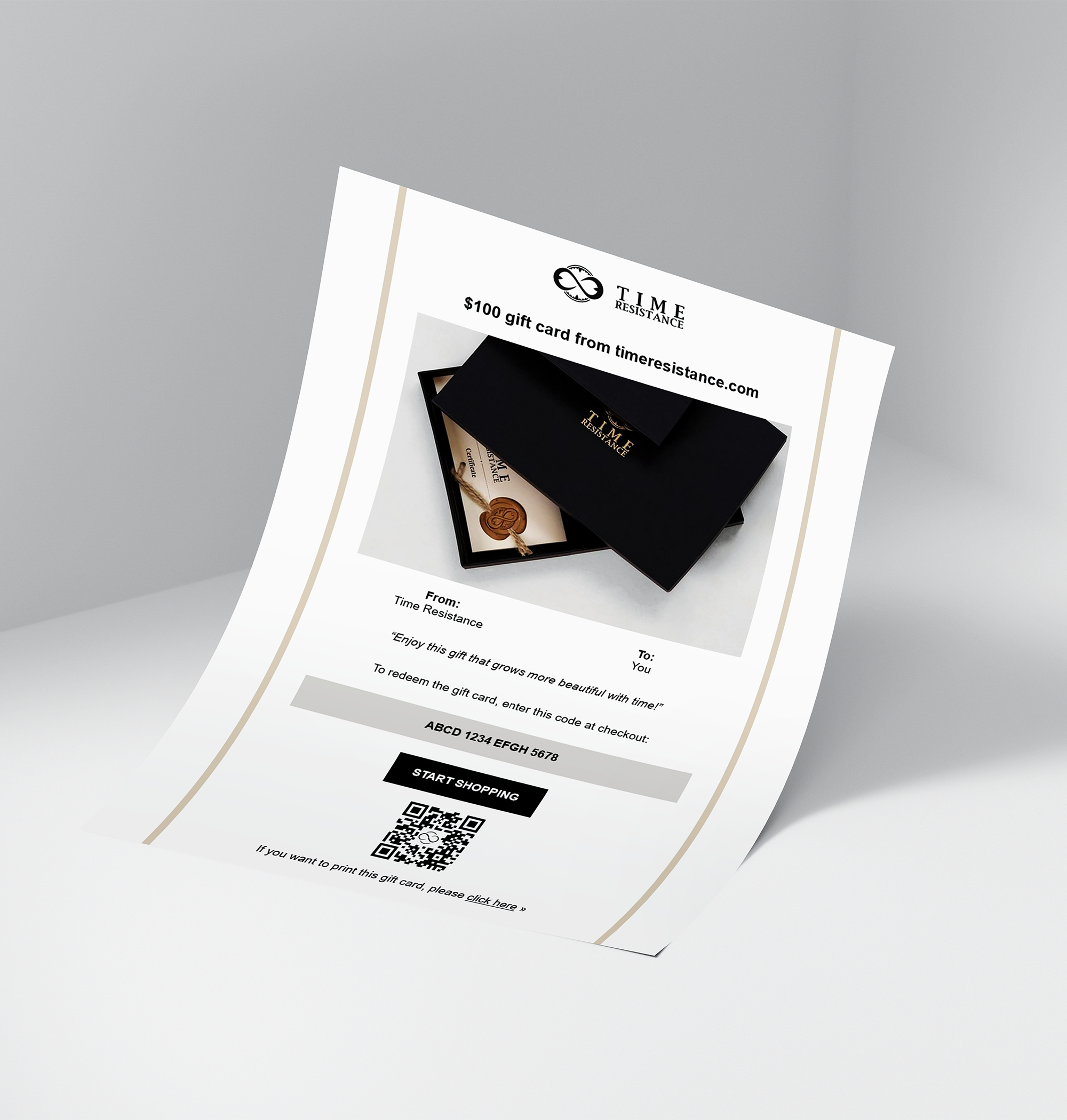 E-Gift Card - timeresistance.co.uk