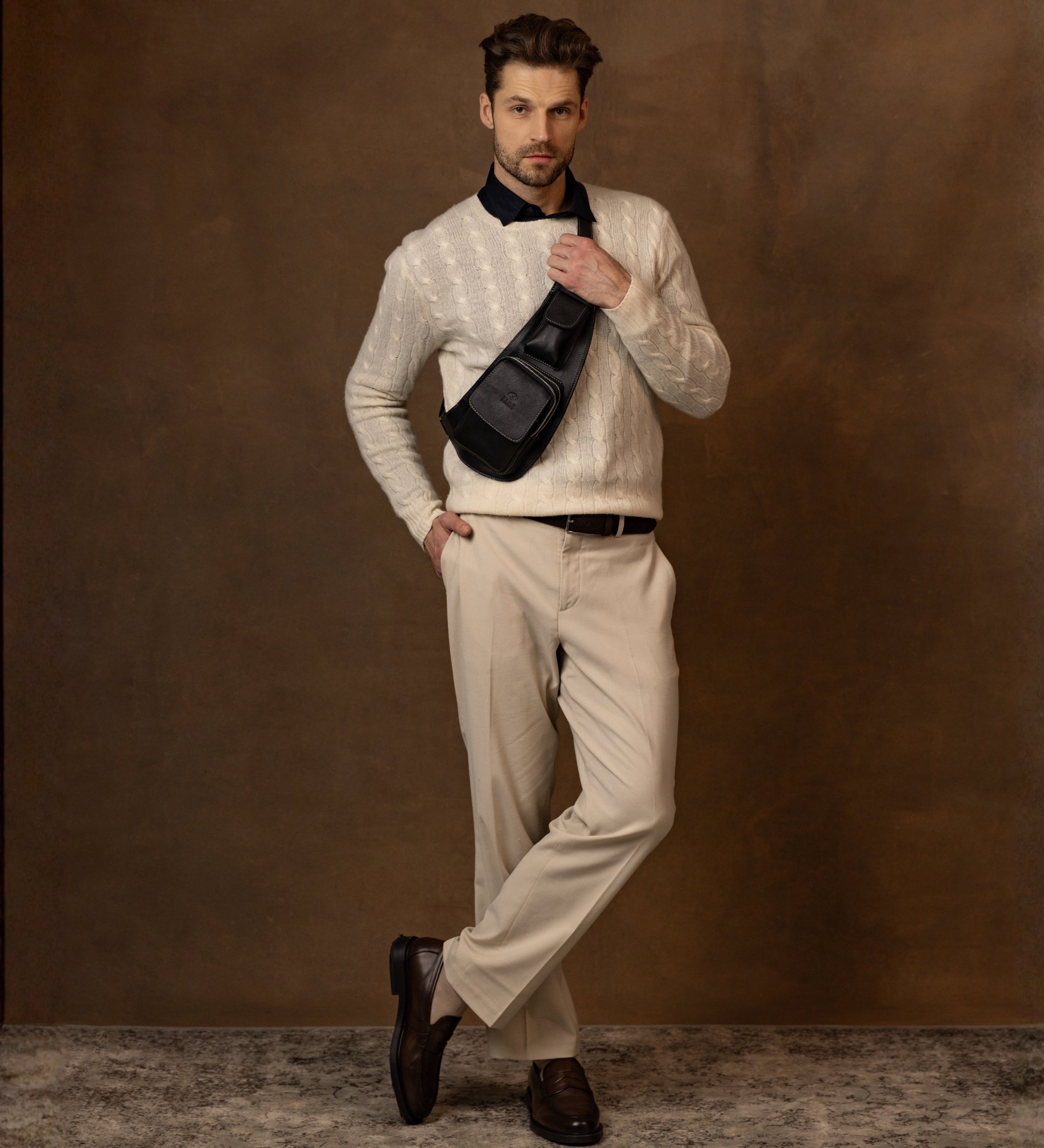 Leather Sling Bag Crossbody Bag - The Monk