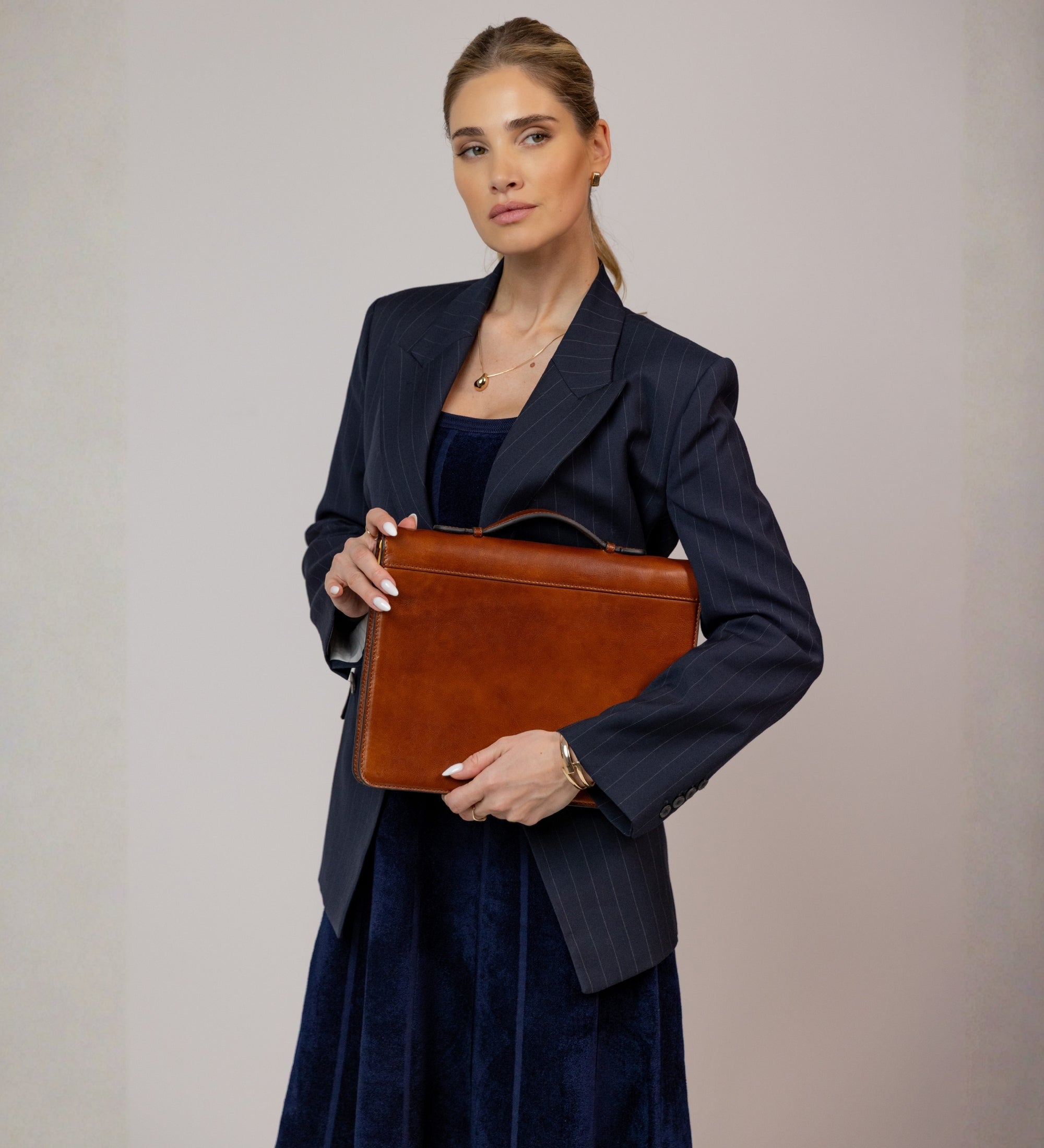 Womens Leather Portfolio with Binder - Joy in the Morning