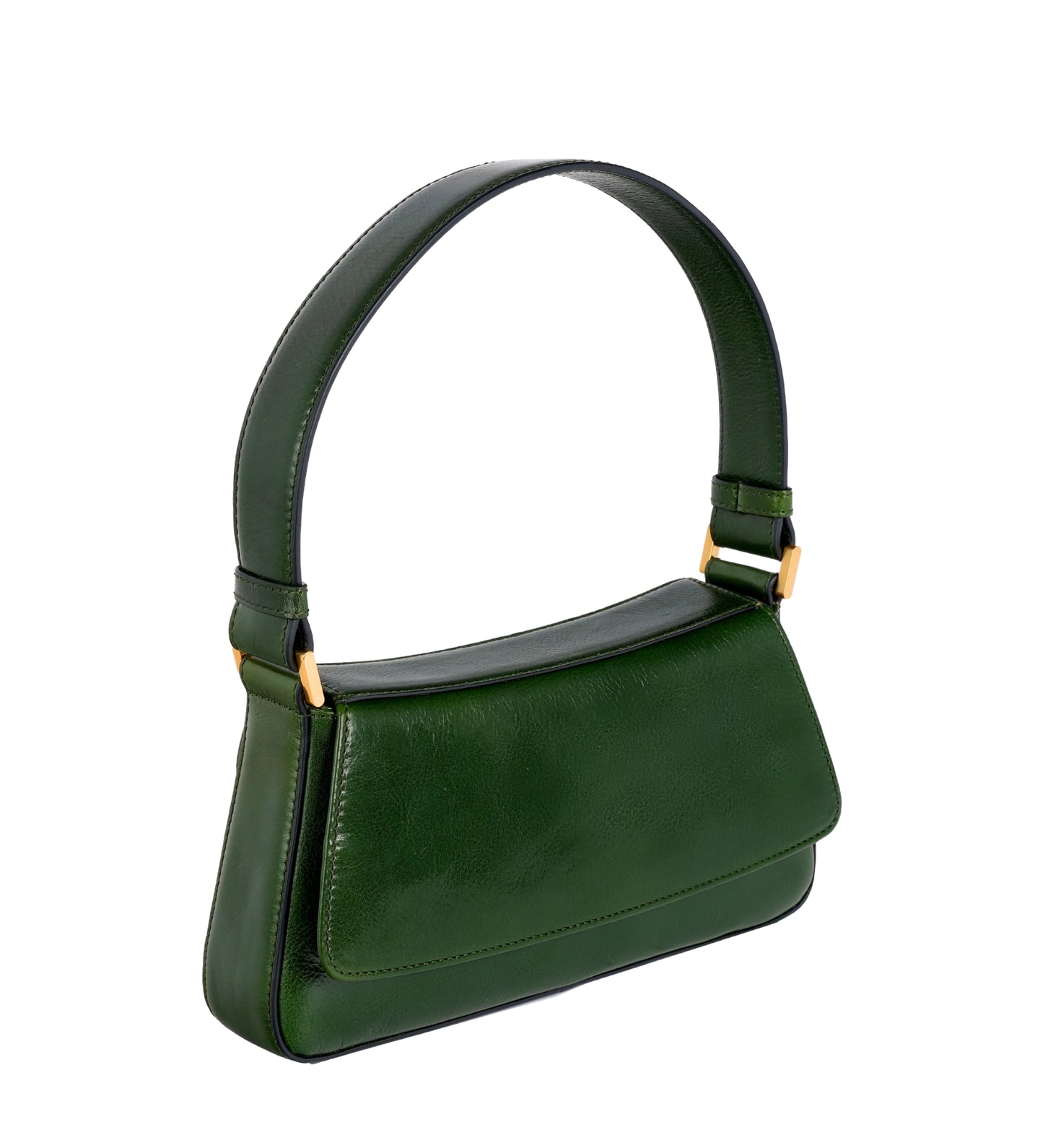 Leather Baguette Handbag for Women - Bright Lights, Big City