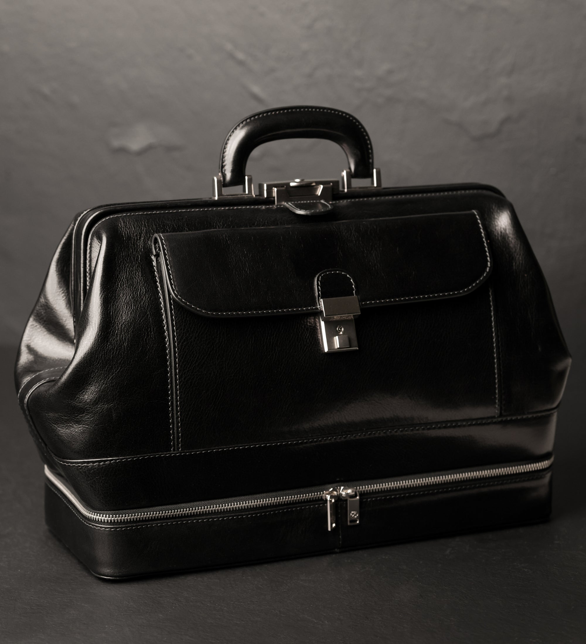 Large Italian Leather Doctor Bag - The Master and Margarita