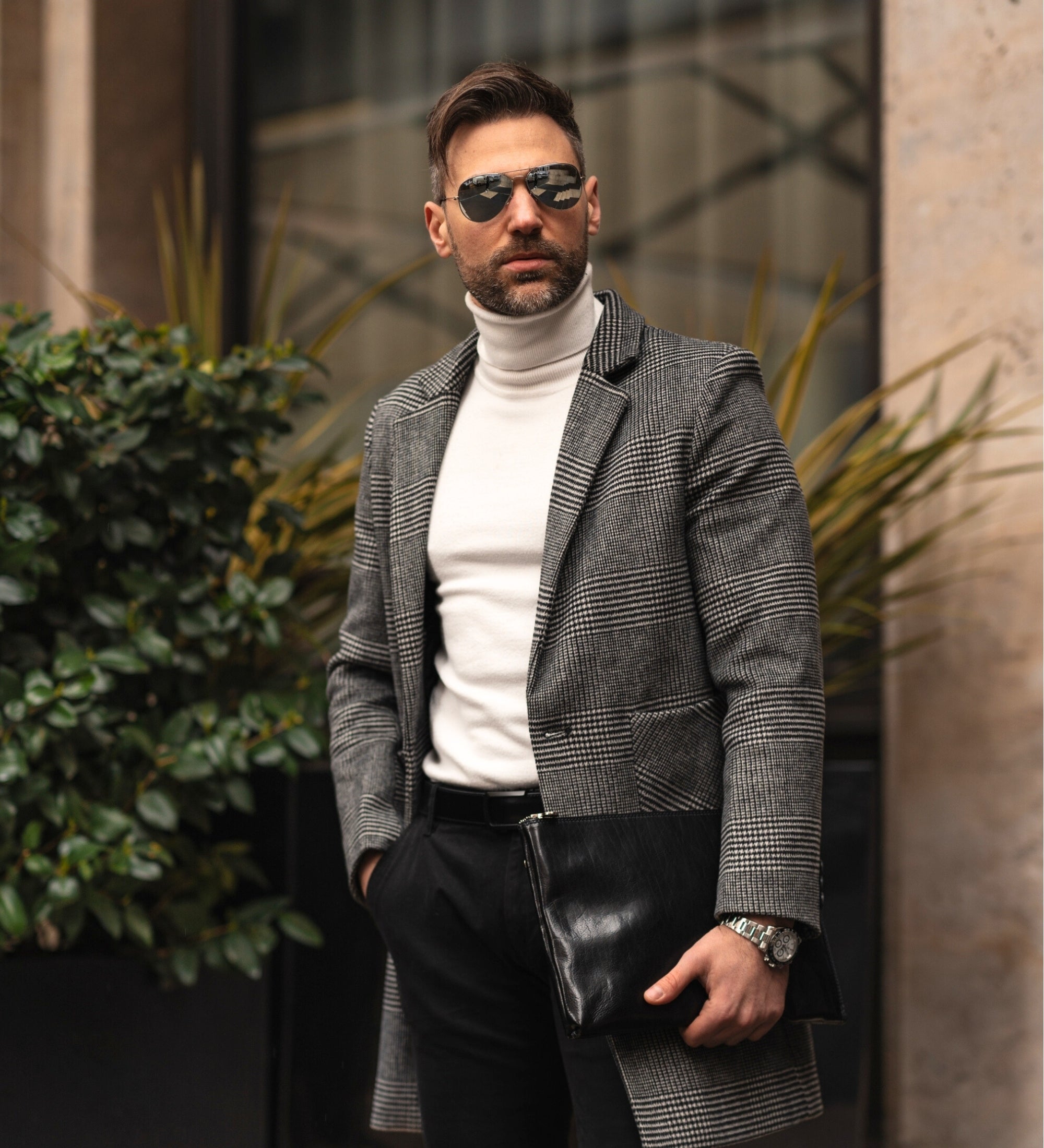 Large Leather Mens Clutch Purse - The Brothers Karamazov