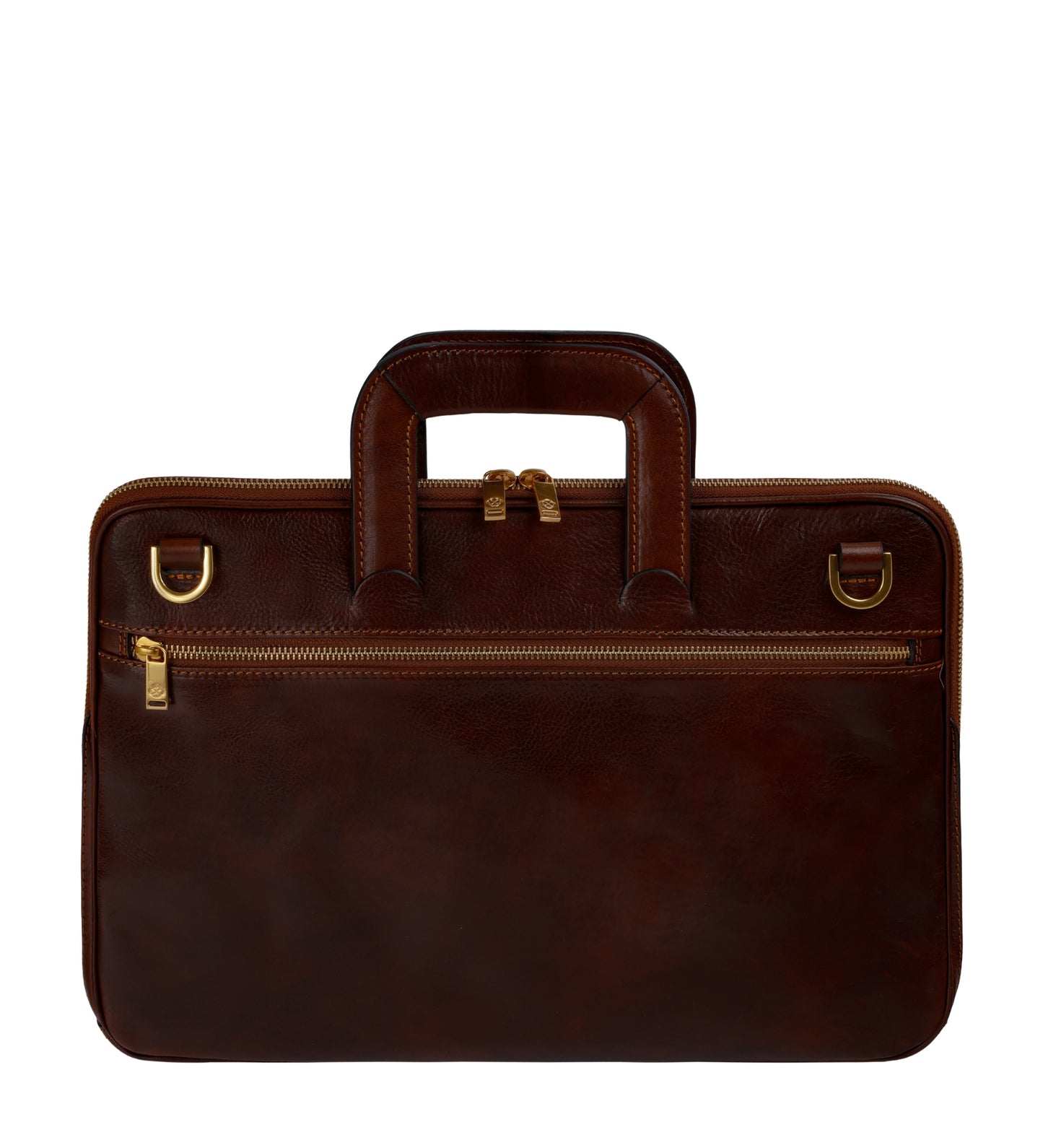 Leather Briefcase Laptop Bag - Brave New World