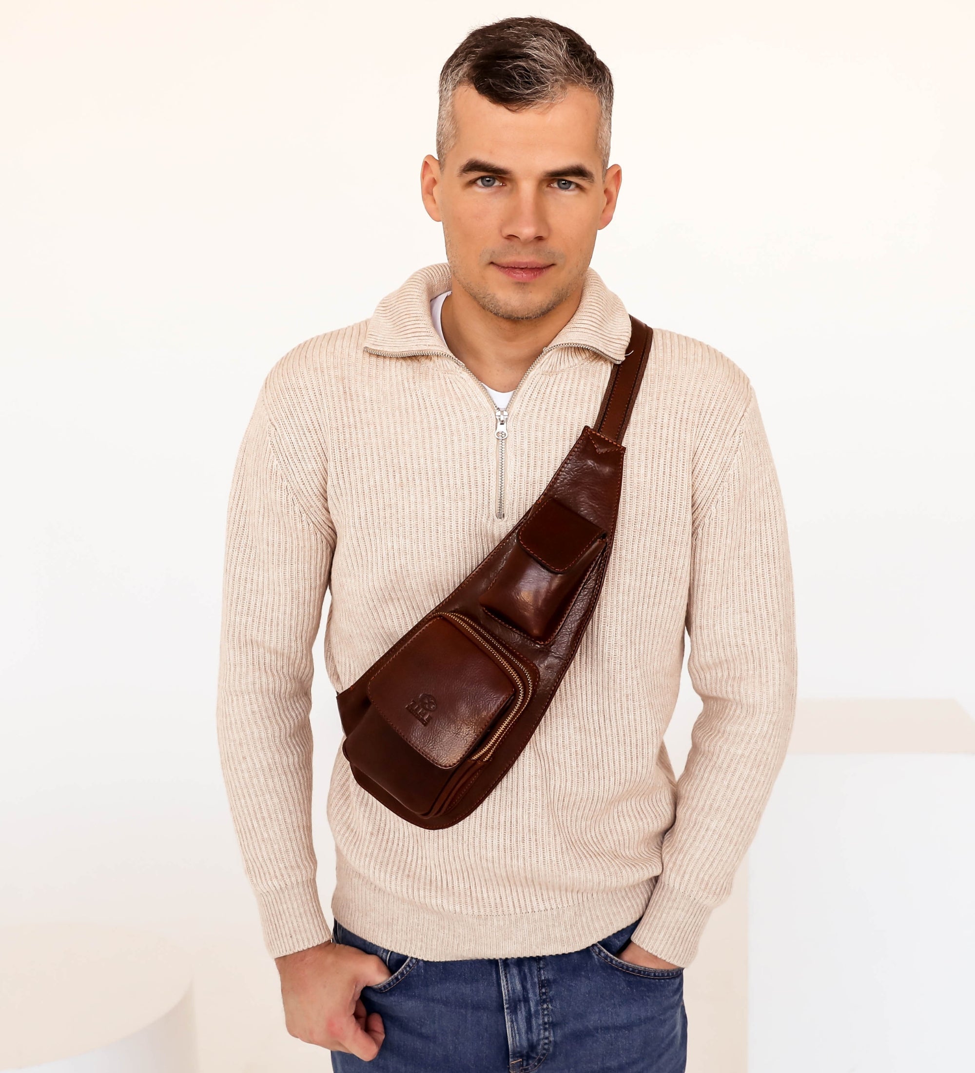 Leather Sling Bag Crossbody Bag The Monk –