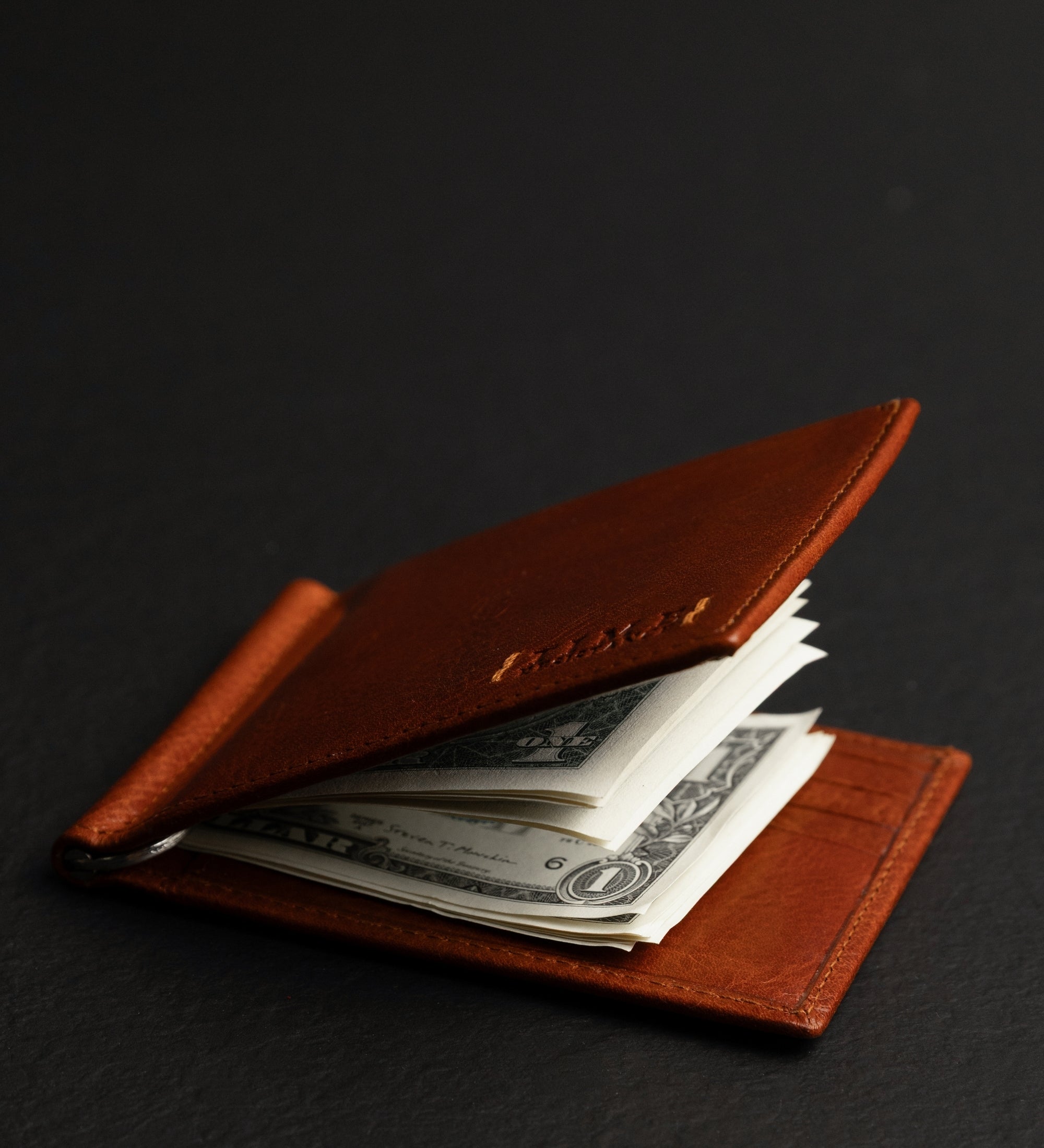 Leather Money Clip Wallet - The Outsider
