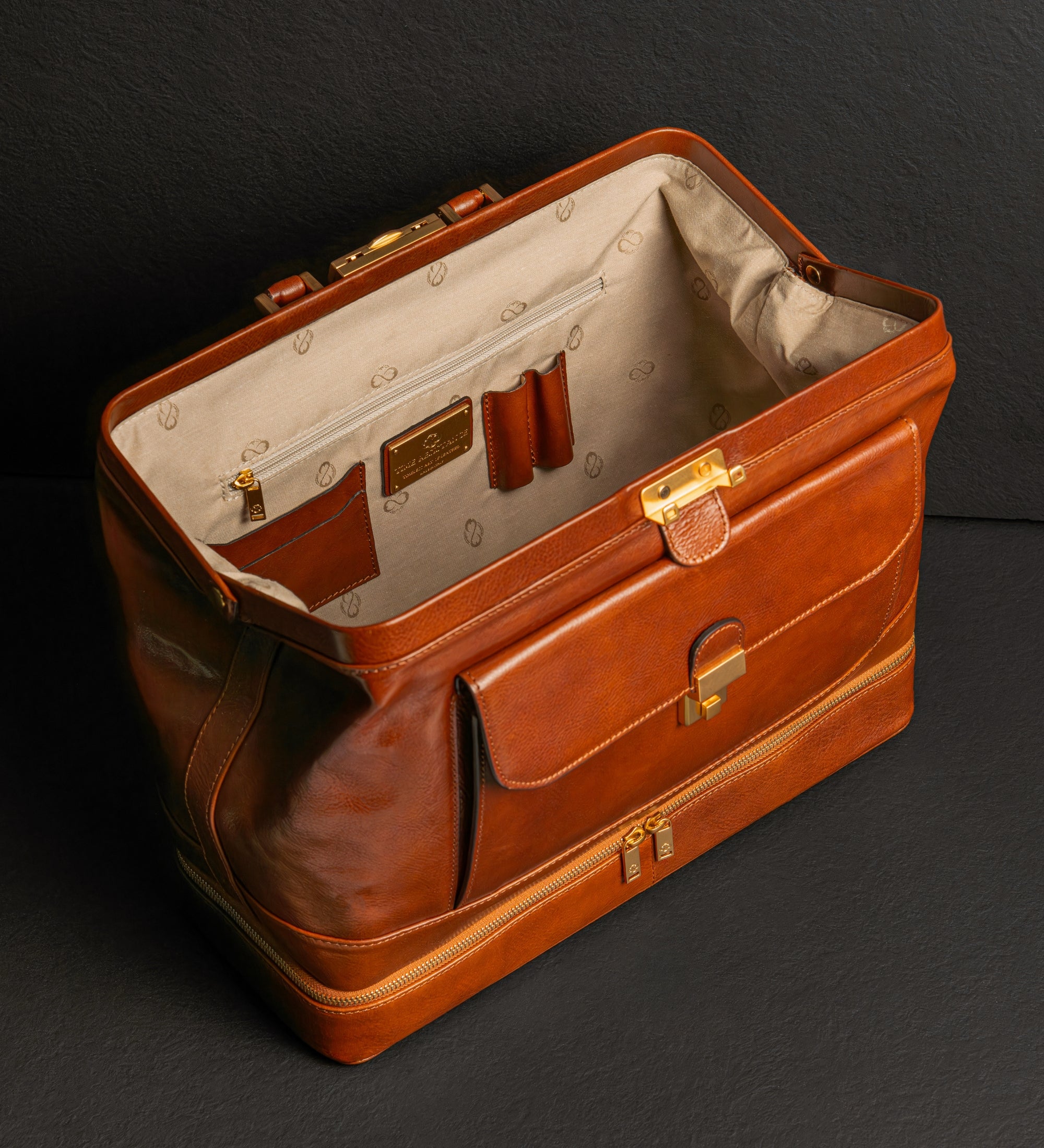 Large Italian Leather Doctor Bag - The Master and Margarita