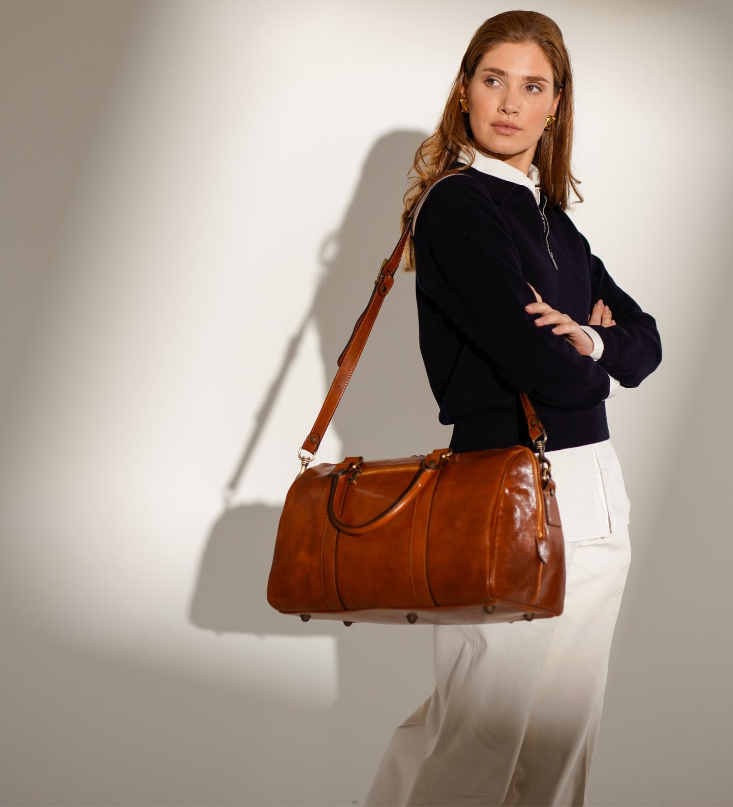 Womens Small Leather Overnight Bag Duffel Bag - The Ambassadors