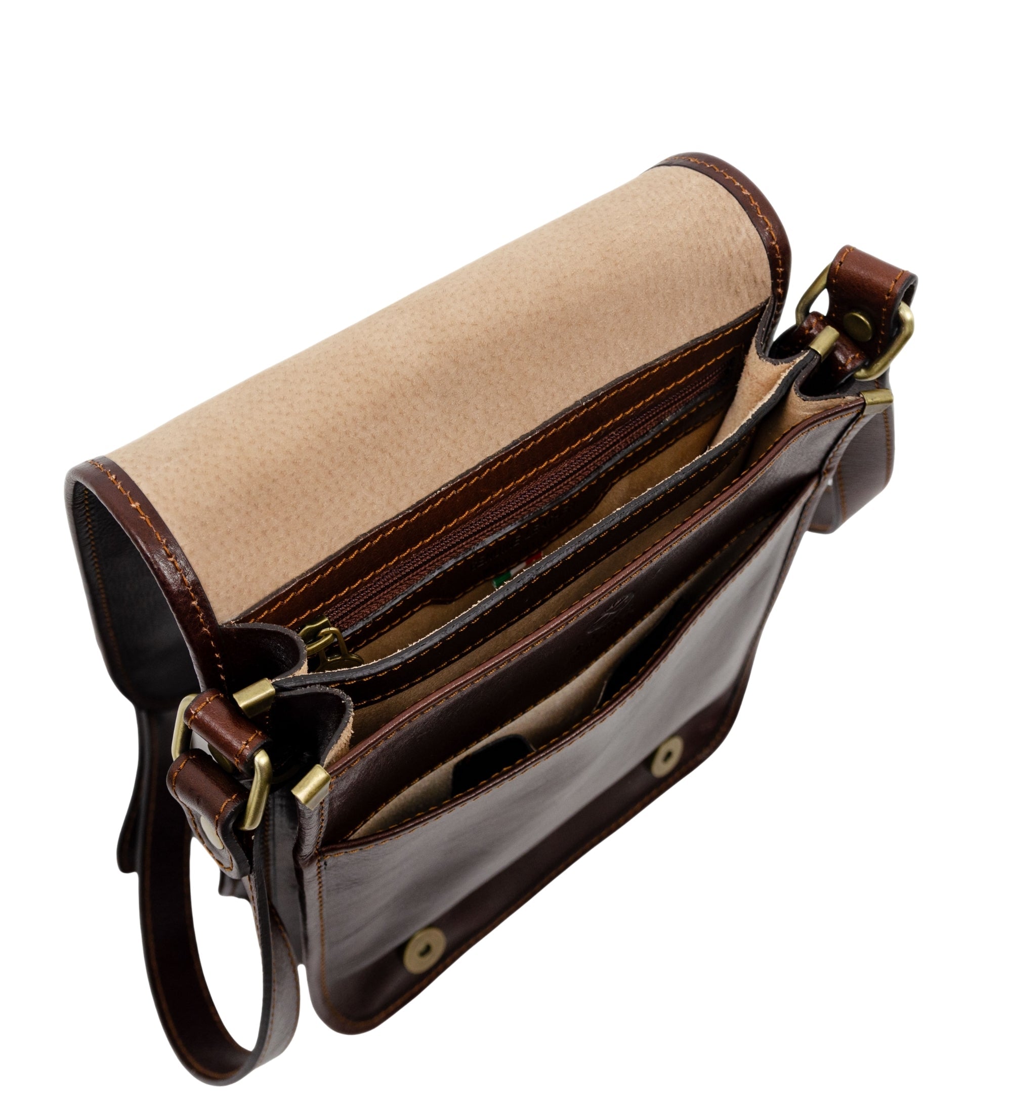 Small Leather Messenger Bag - On The Road