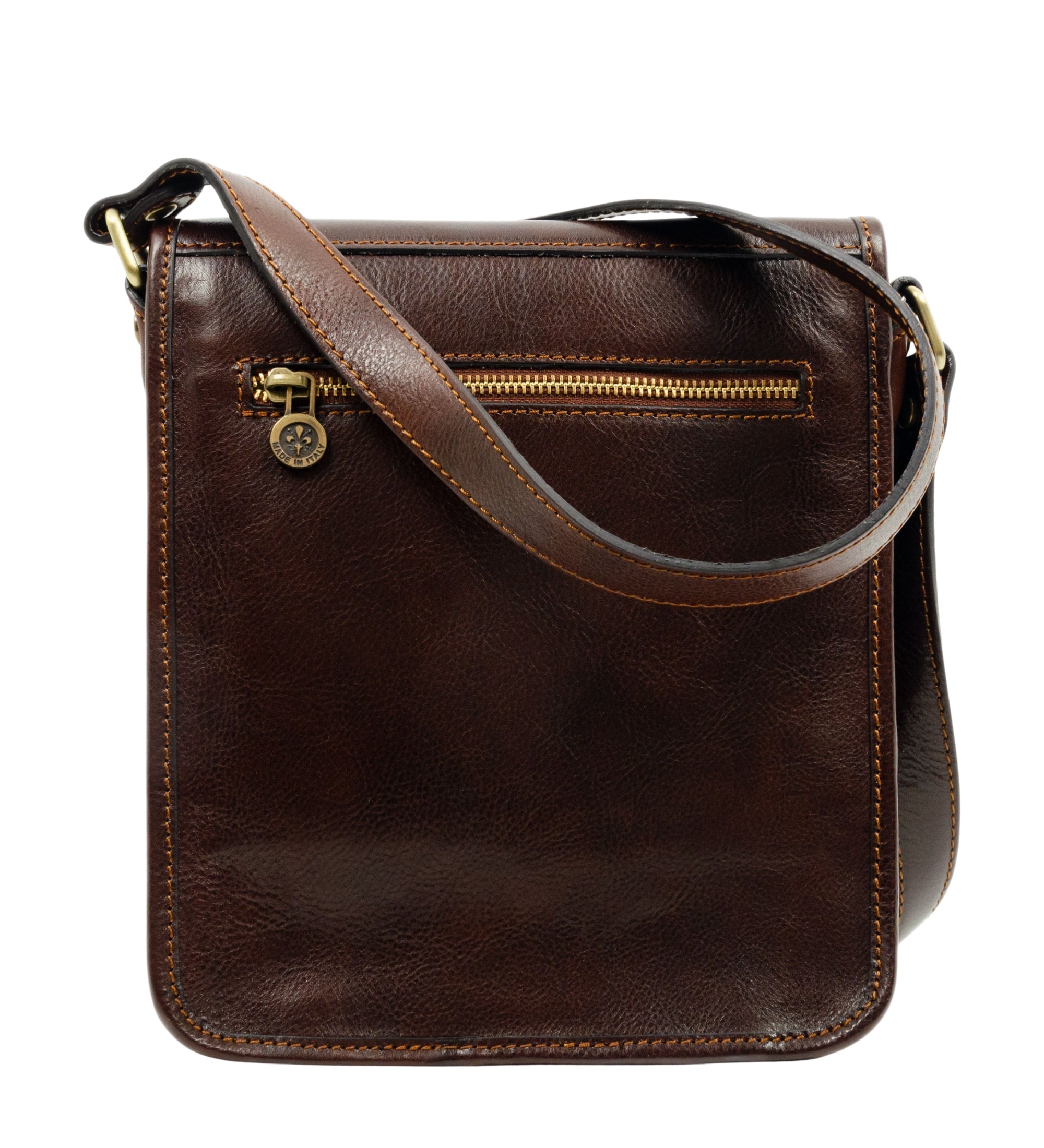 Small Leather Messenger Bag - On The Road