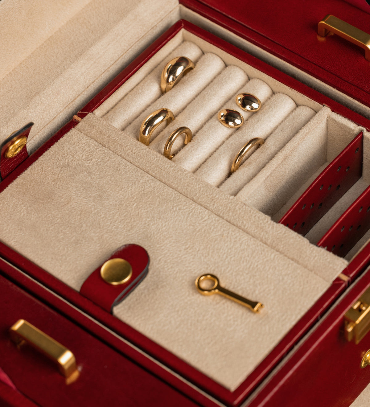 Large Leather Jewelry Box for Women - A Handful of Dust