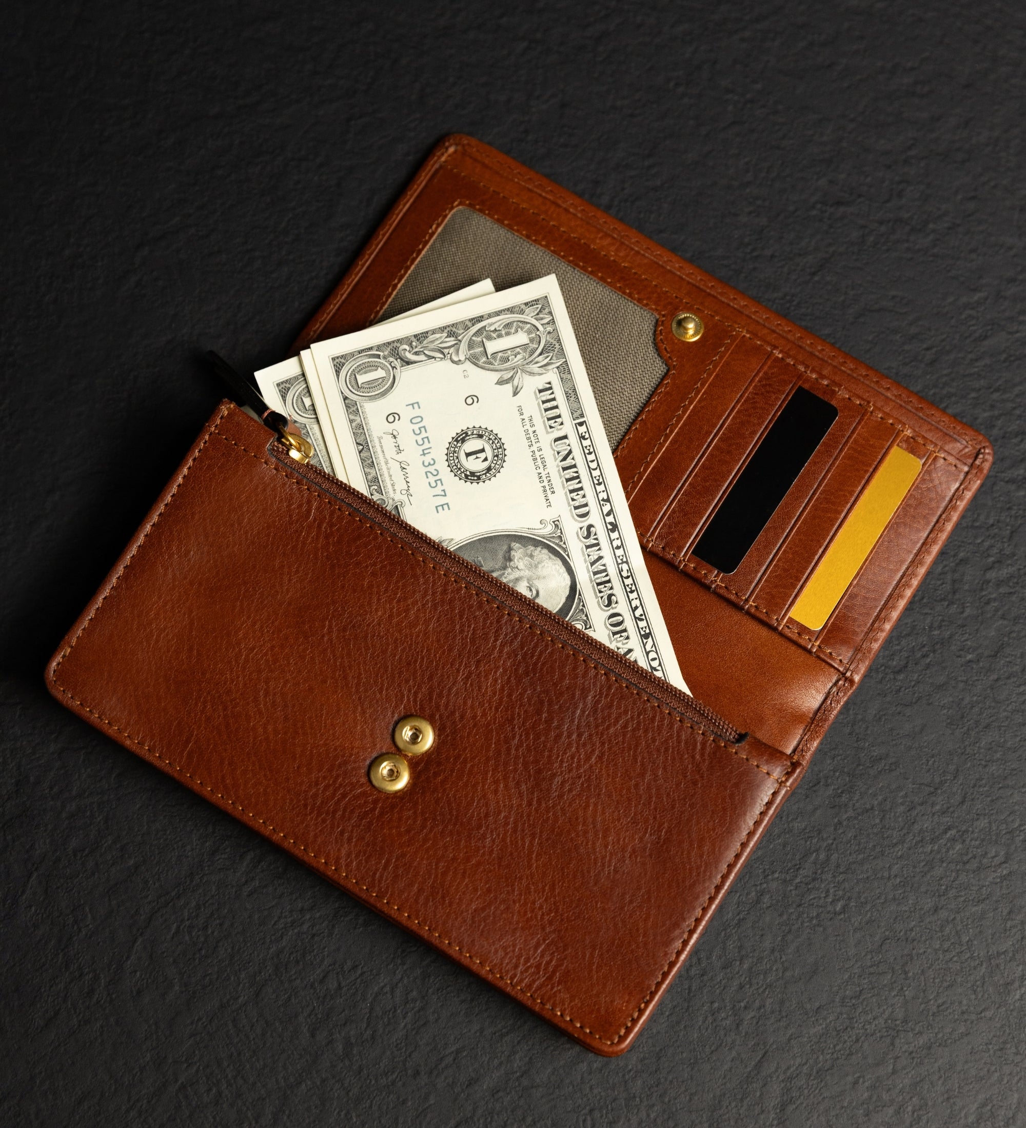 Women’s Leather Continental Wallet - Charade