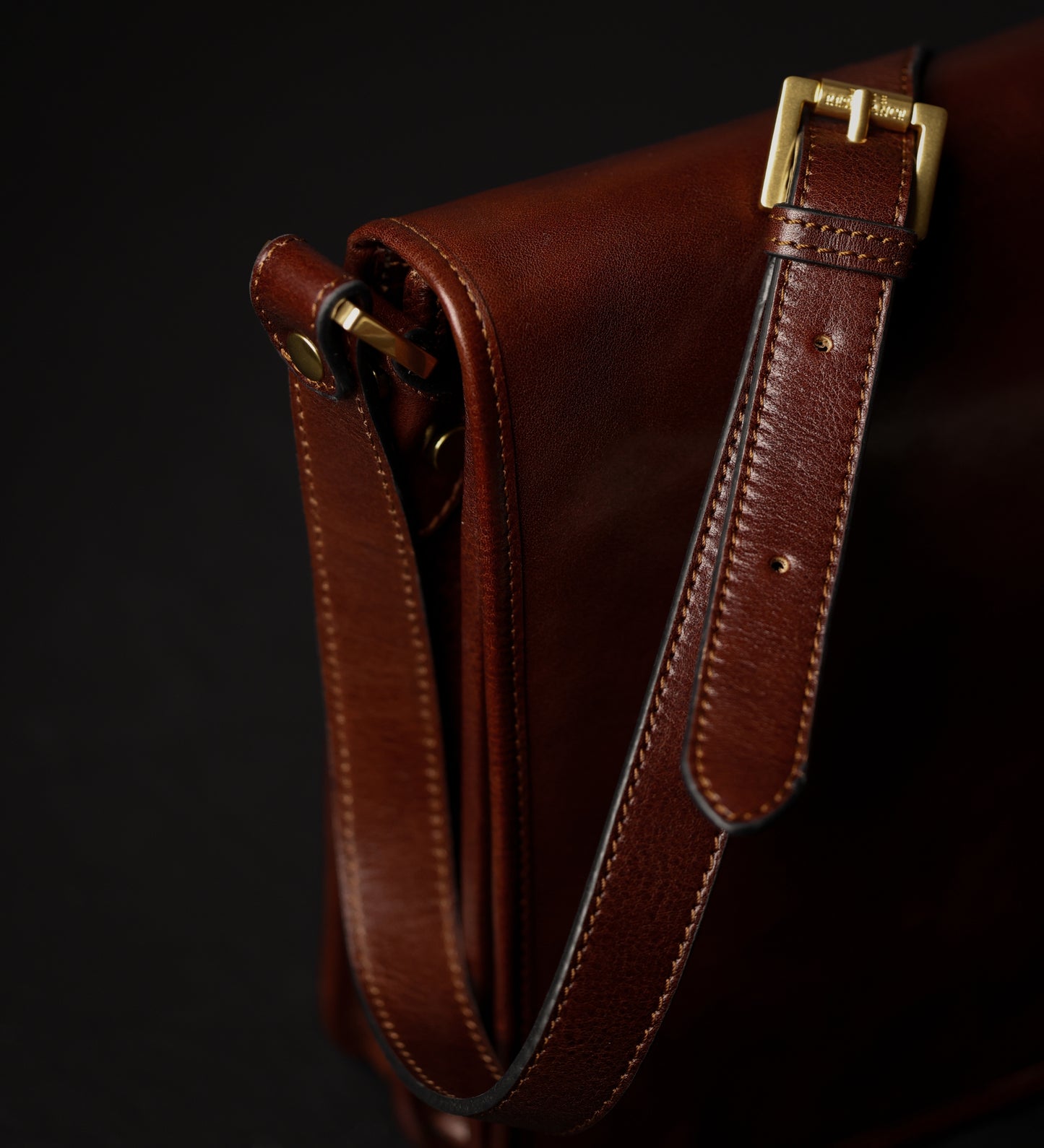 Small Leather Messenger Bag - On The Road