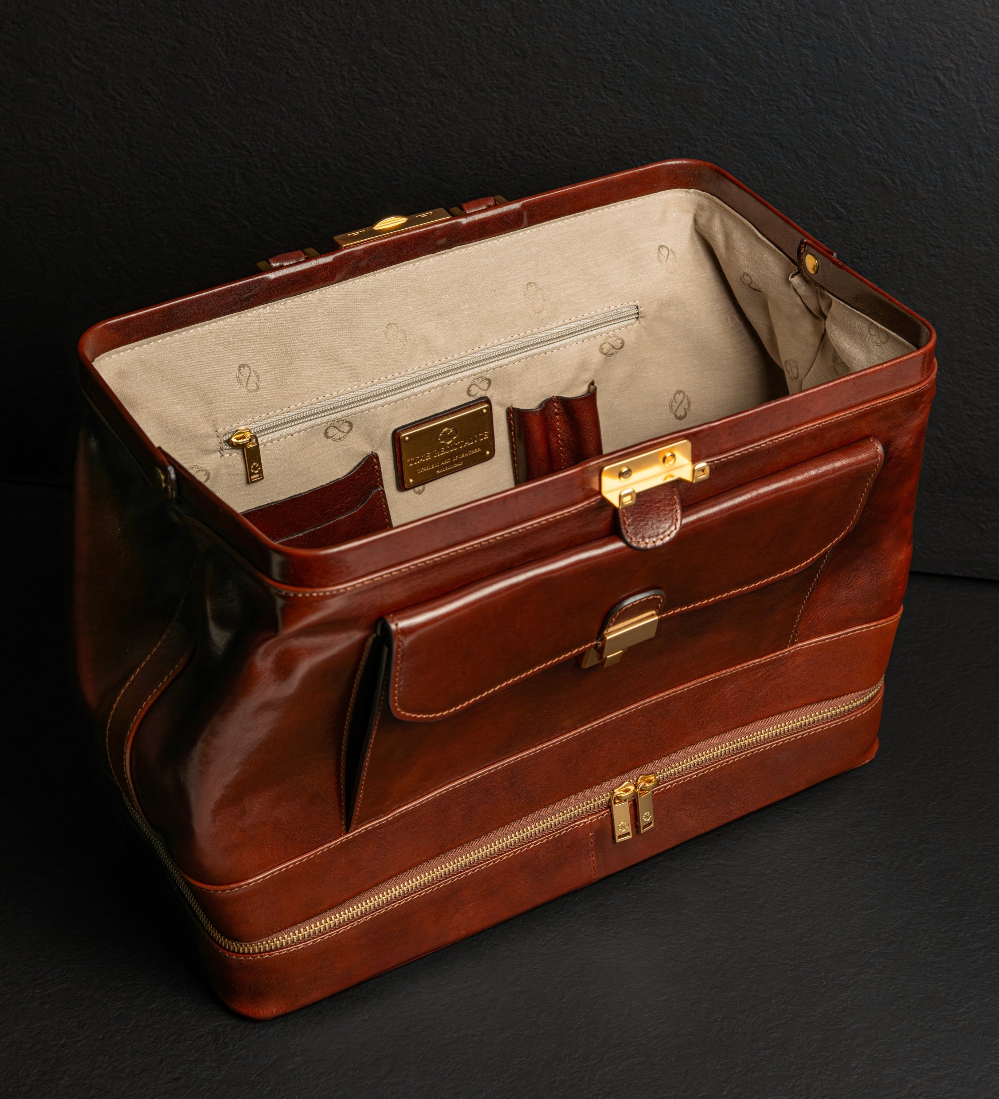 Large Italian Leather Doctor Bag - The Master and Margarita
