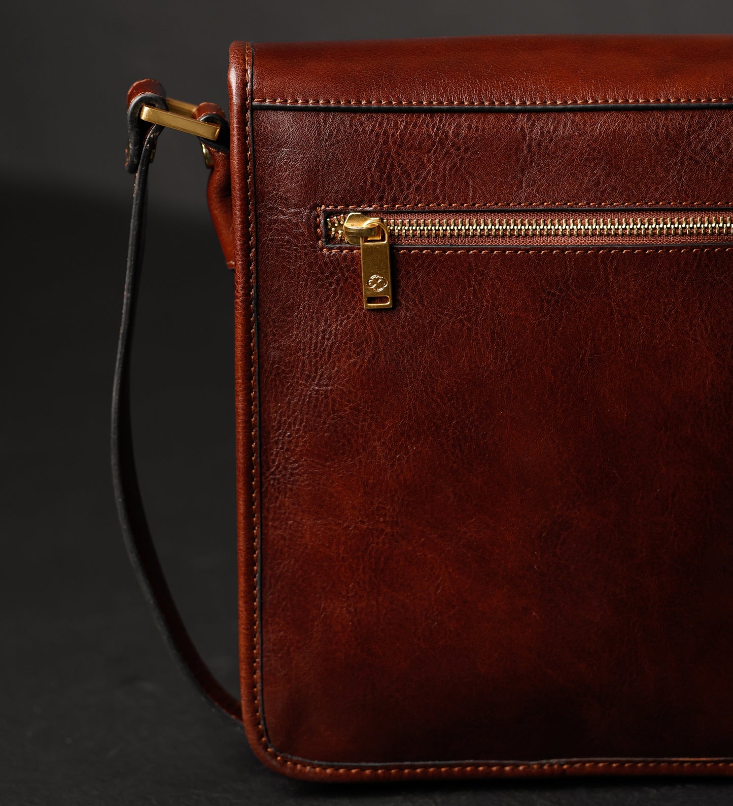 Small Leather Messenger Bag - On The Road