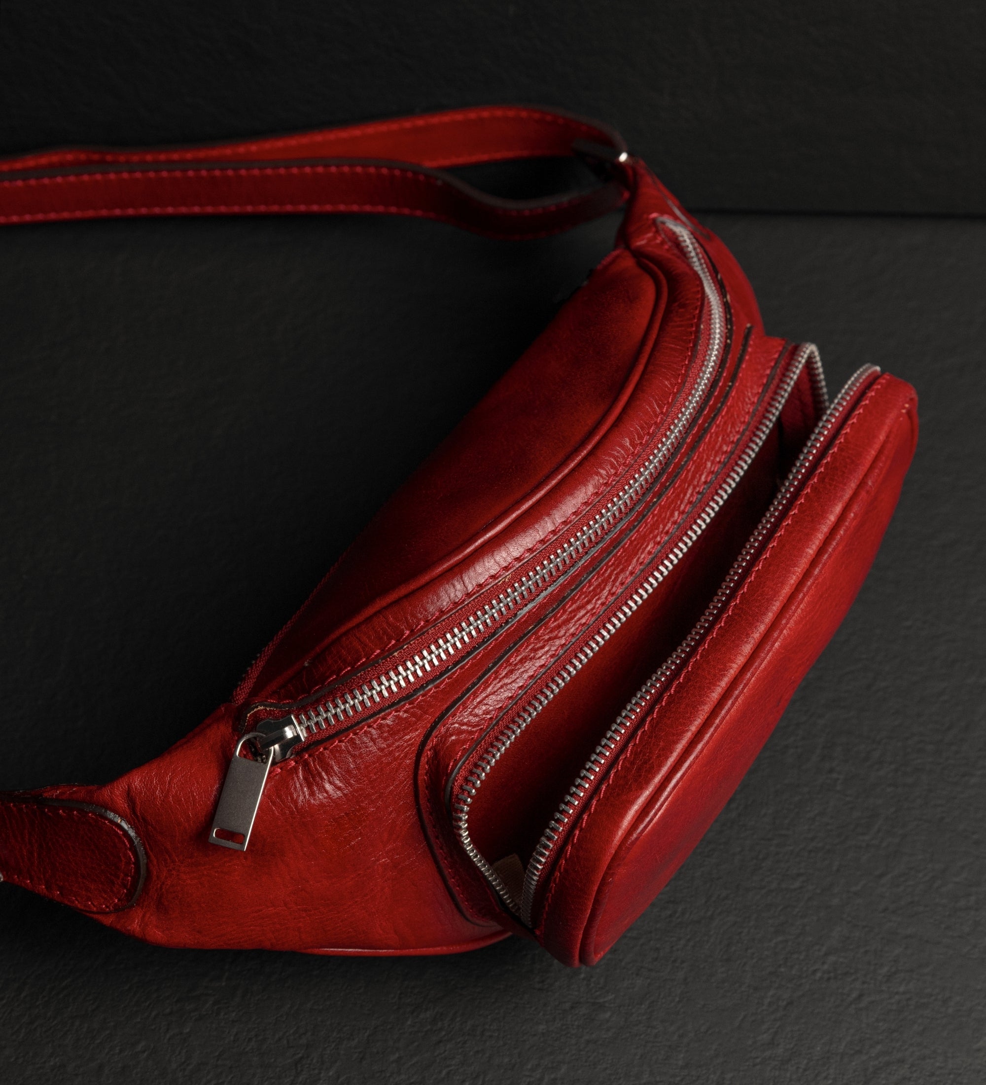 Womens Leather Sling Bag Belly Bag - Independent People