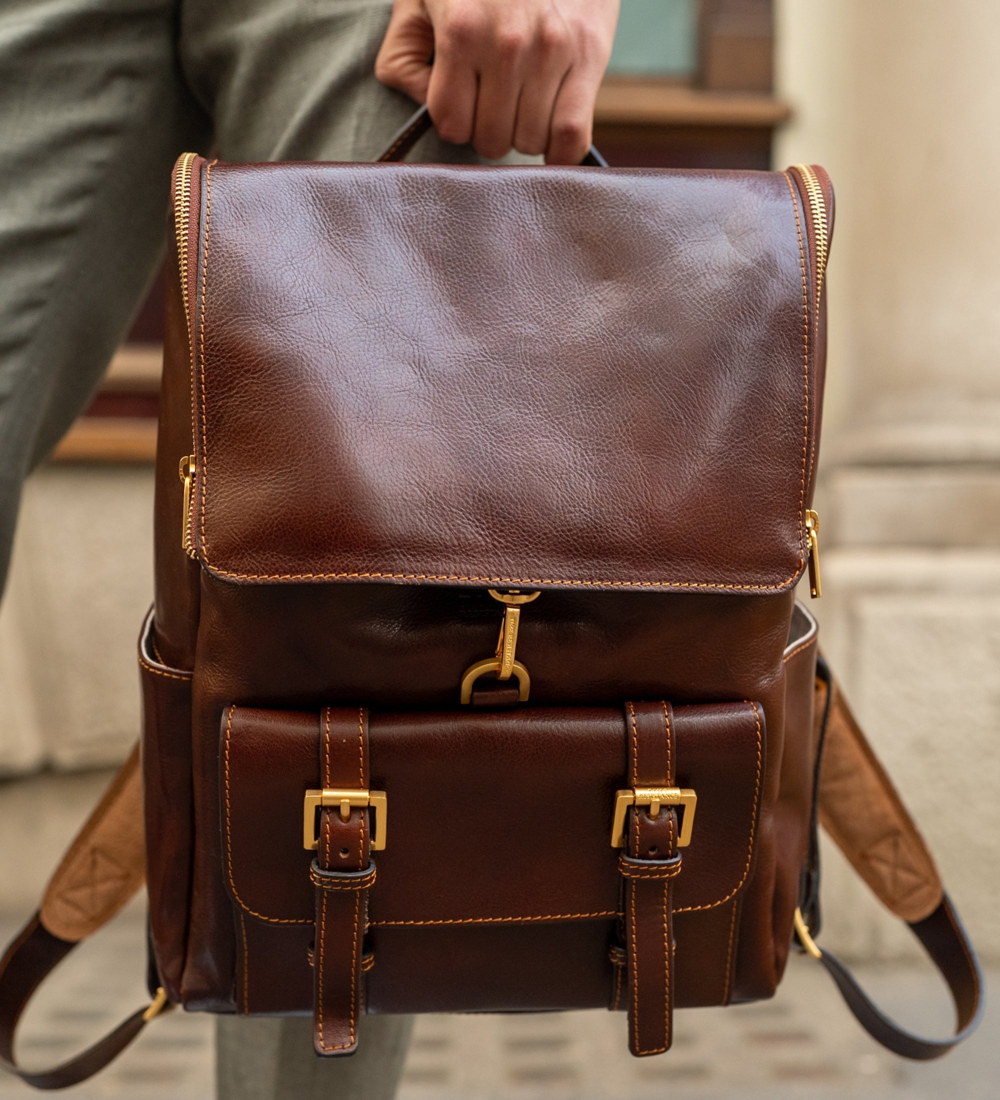 big leather backpack uk Large Leather Backpack
